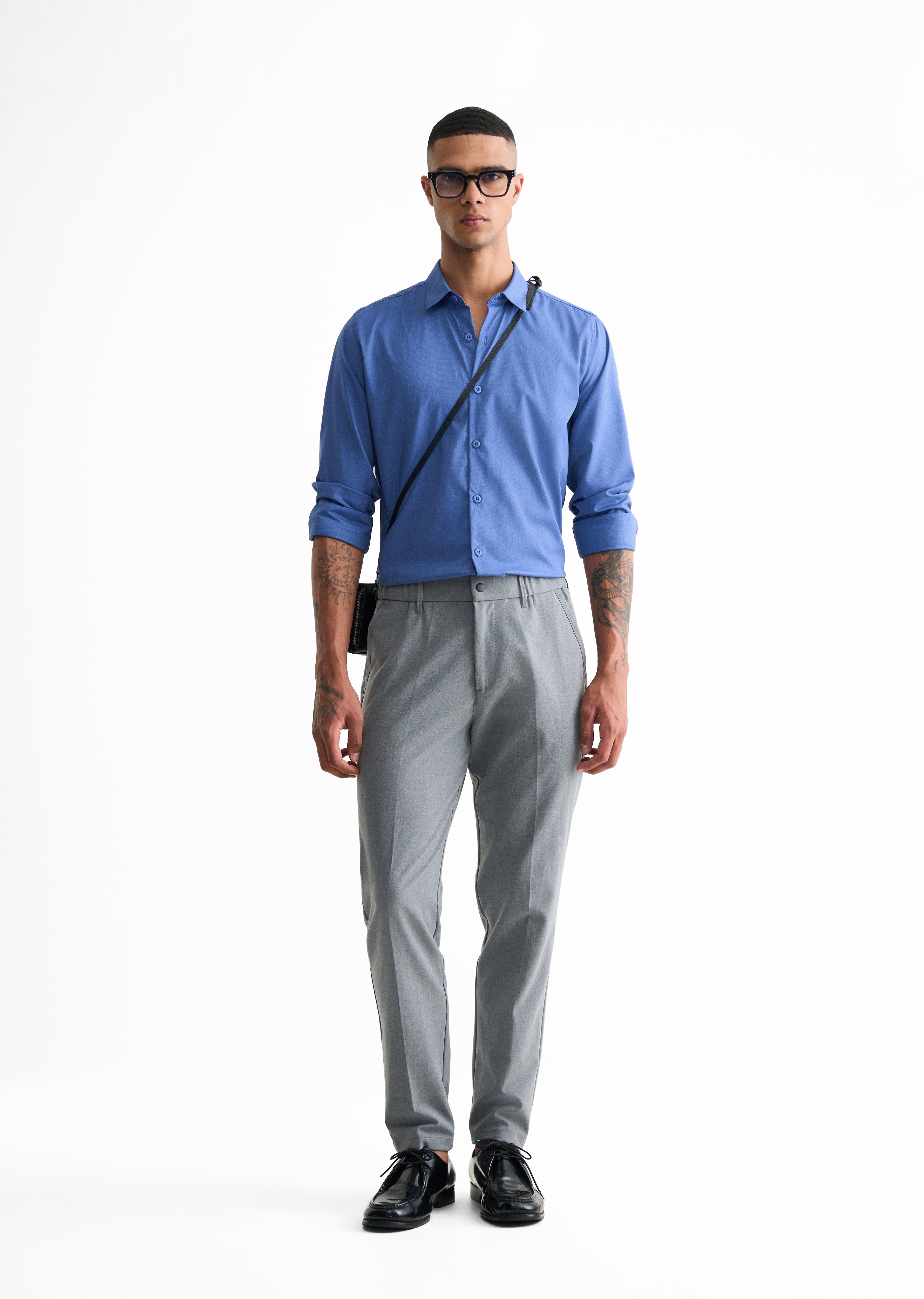 Blue Self Check Shirt