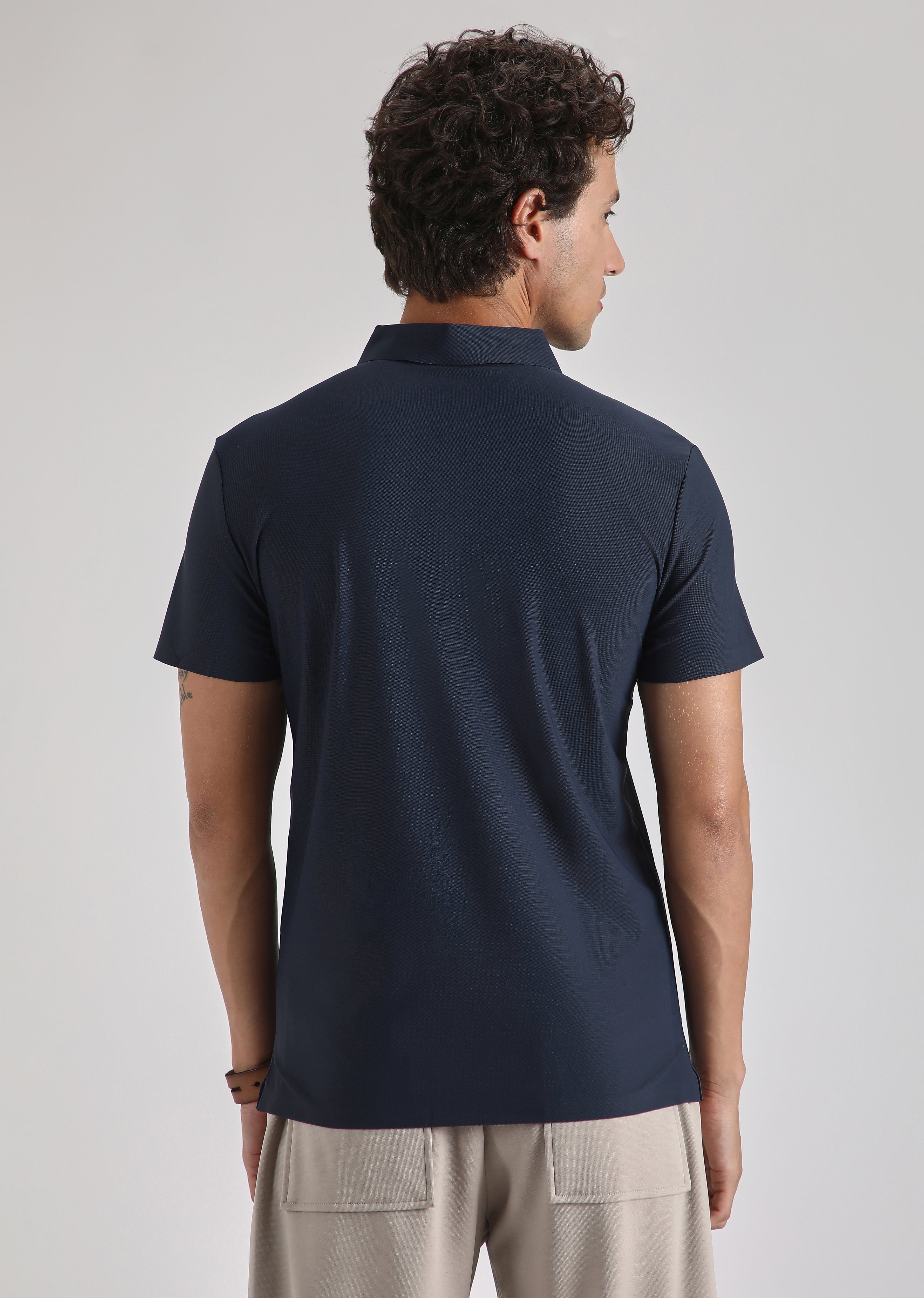 Blue Stitchless Polo T-shirt