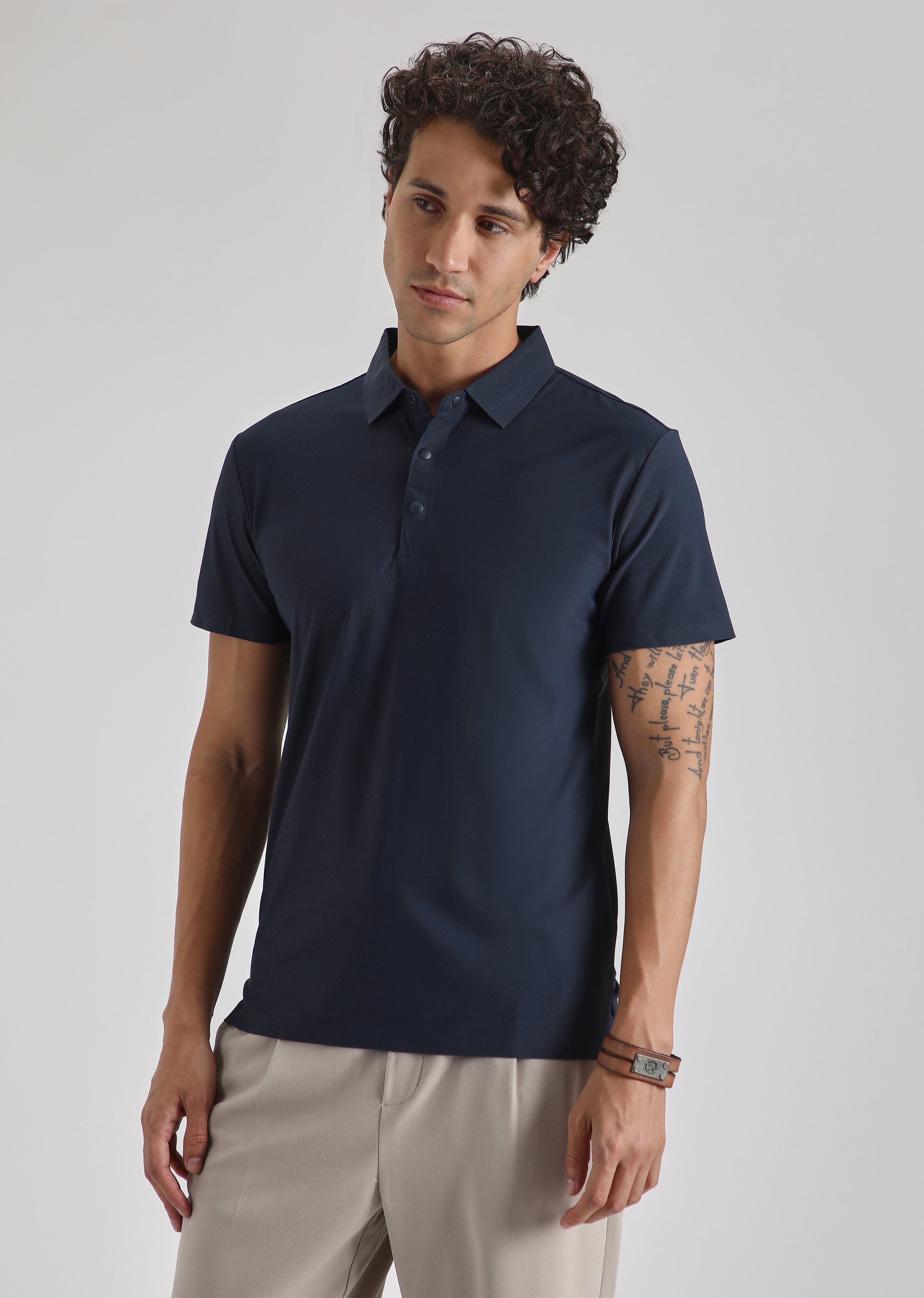 Blue Stitchless Polo T-shirt