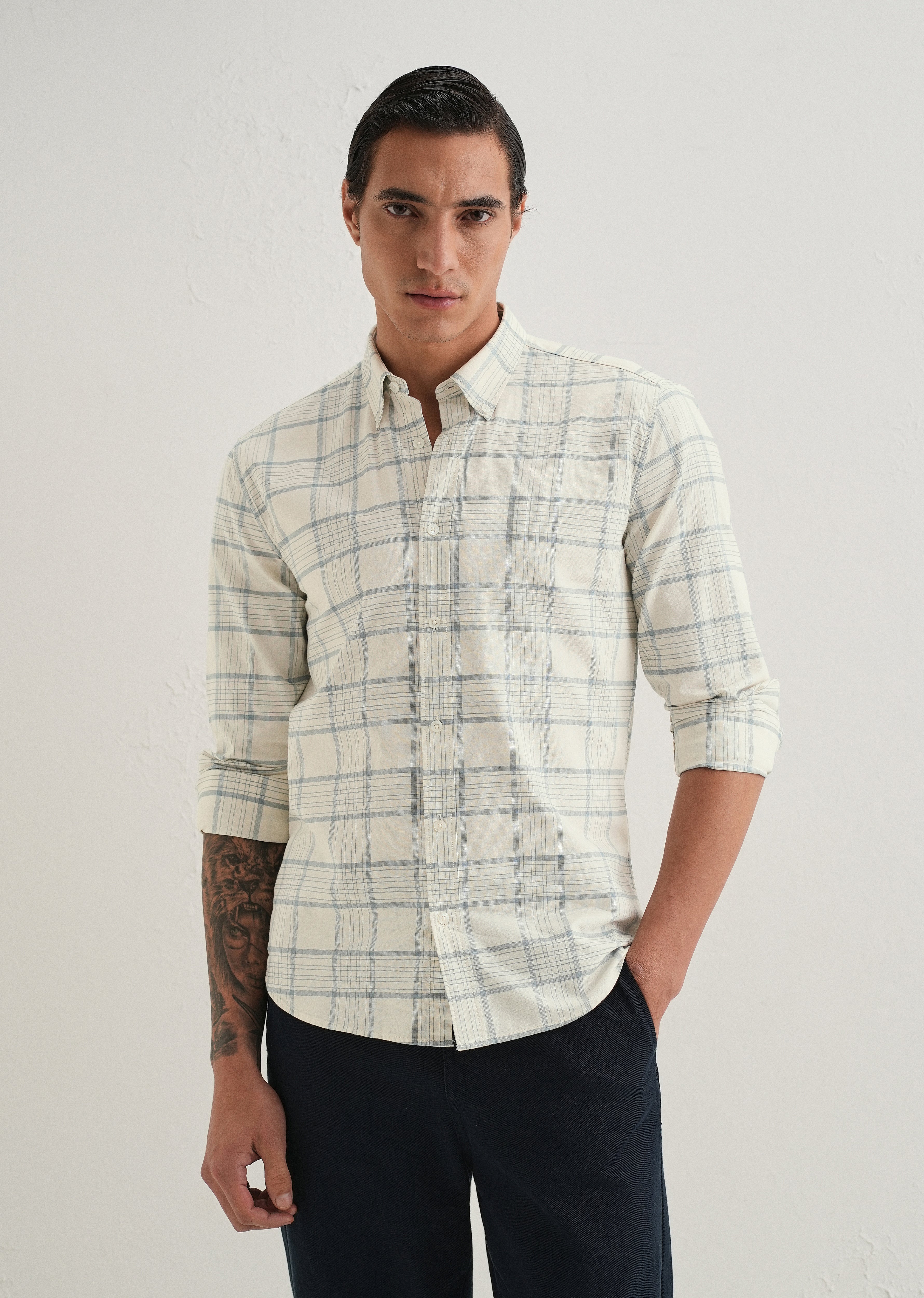 Blue Tattersall Check Shirt