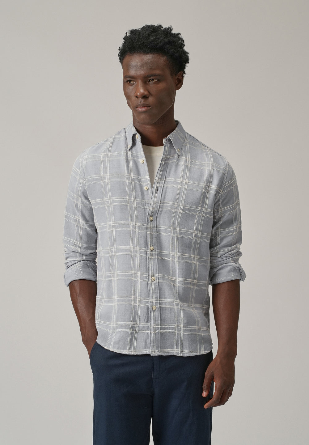 Blue Chenille Check Shirt