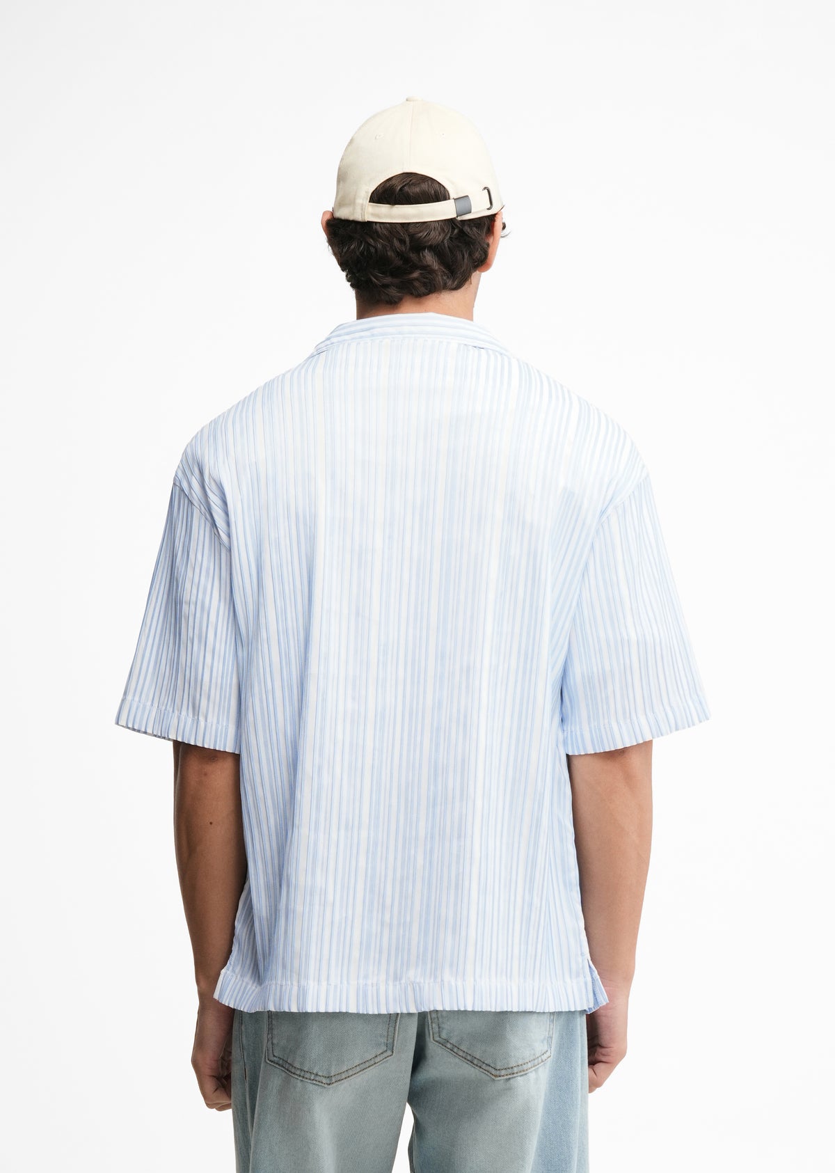 Blue Textured Stripe Shirt