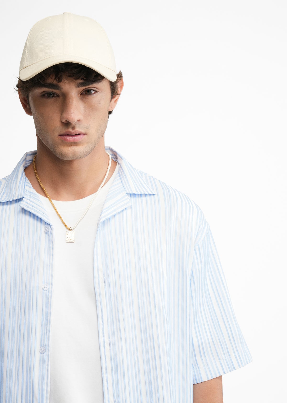 Blue Textured Stripe Shirt