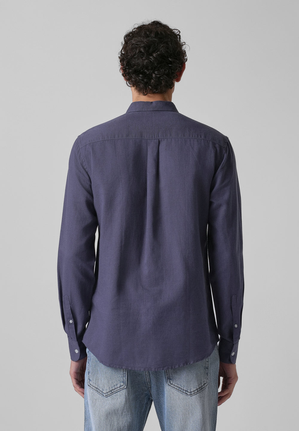 Blue Violet Cotton Linen Shirt