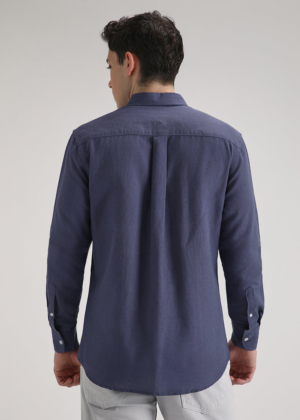 Blue Violet Cotton Linen Shirt