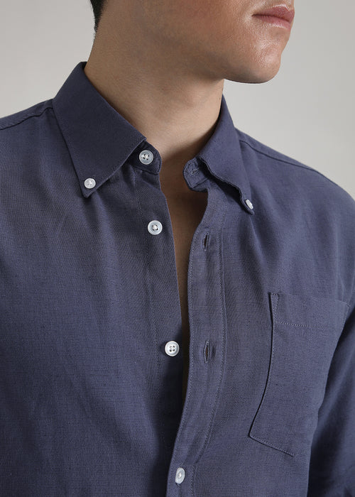 Blue Violet Cotton Linen Shirt