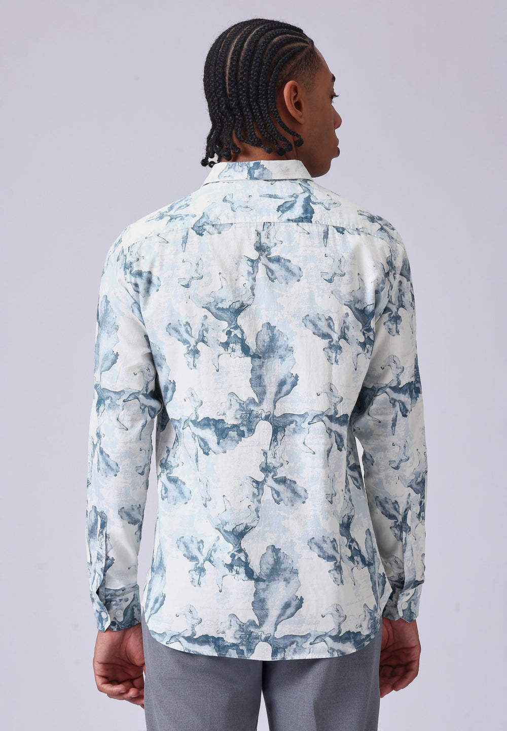 Blue Wash Abstract Print Shirt