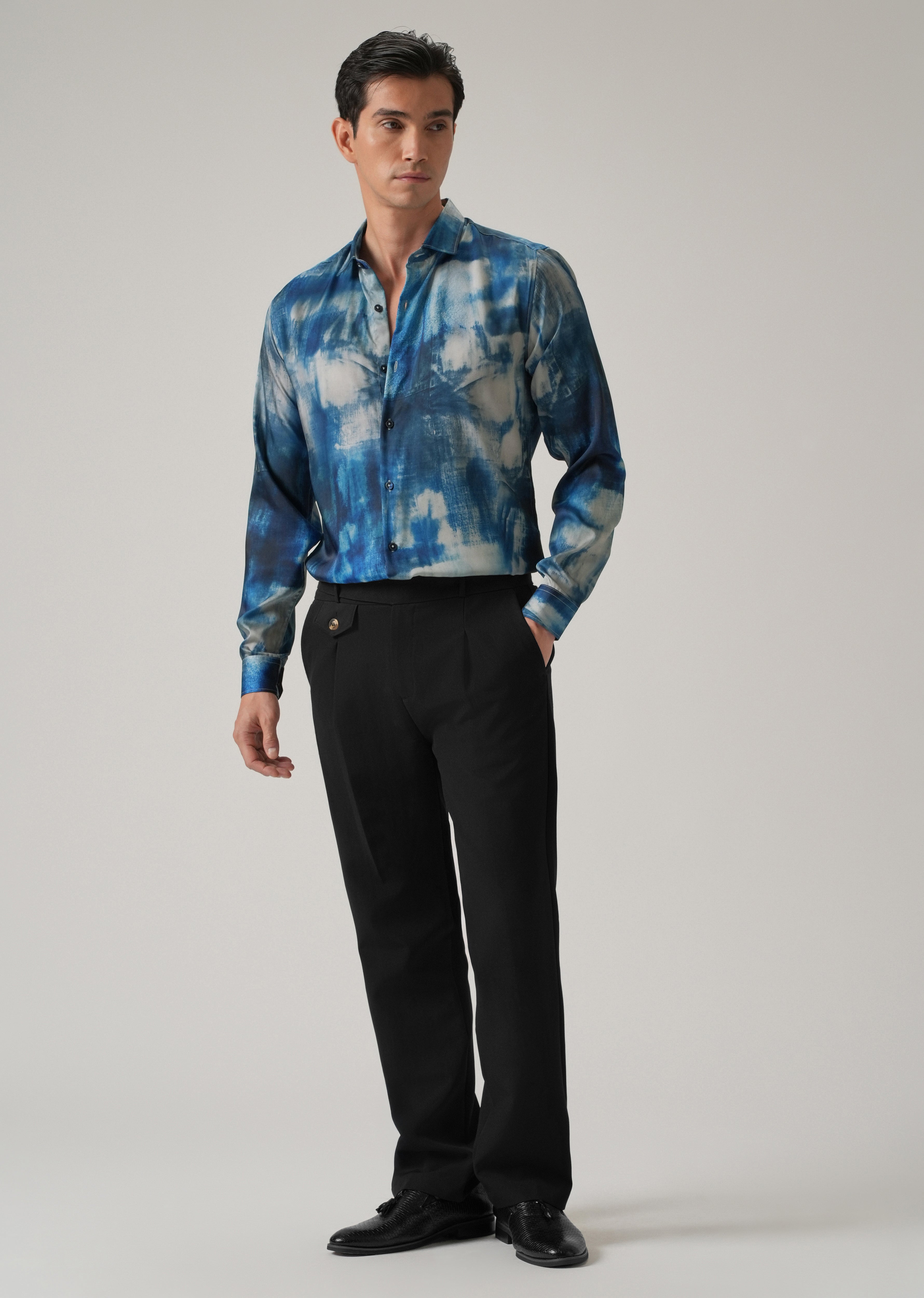 Blue Mist Wash Print Shirt