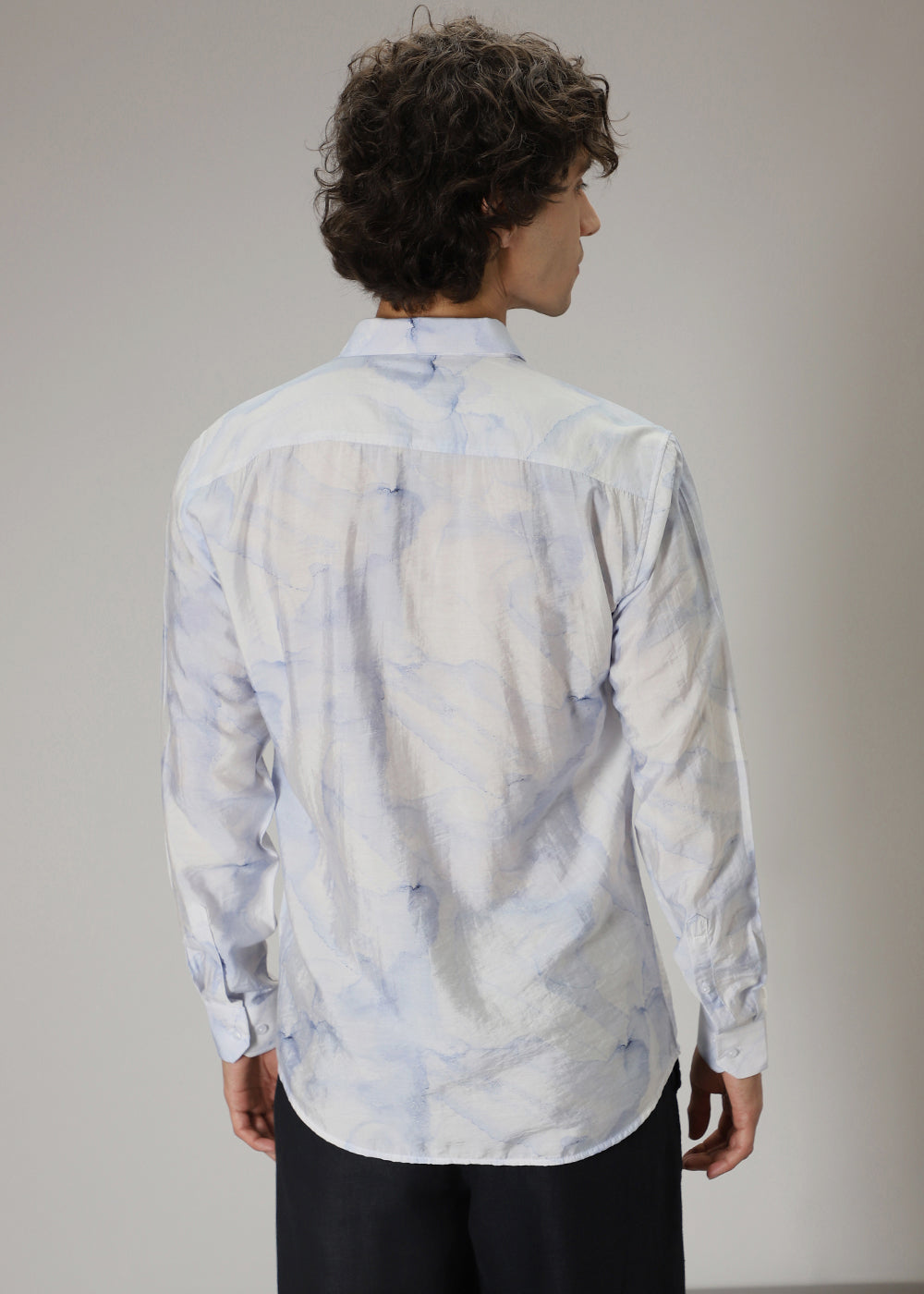 Blue Wash Print Shirt