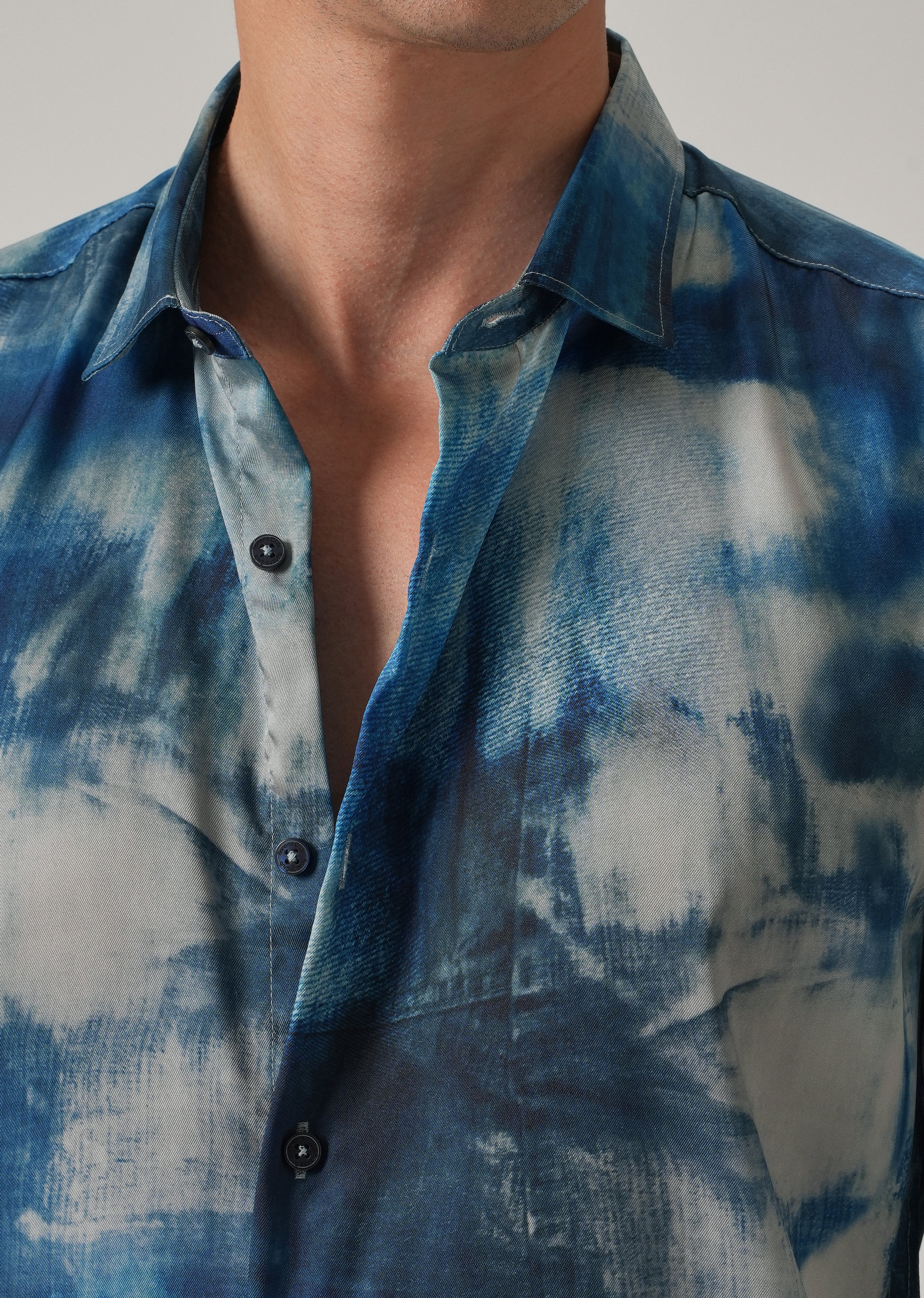 Blue Mist Wash Print Shirt