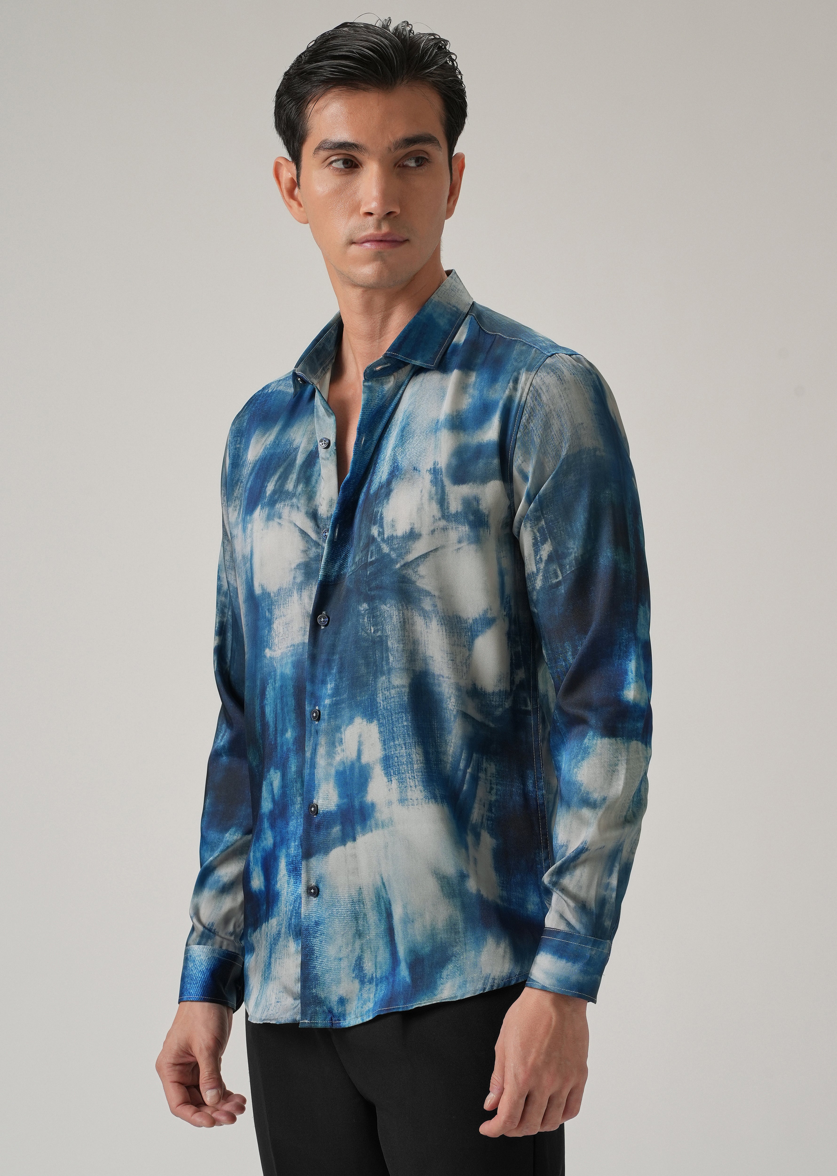 Blue Mist Wash Print Shirt