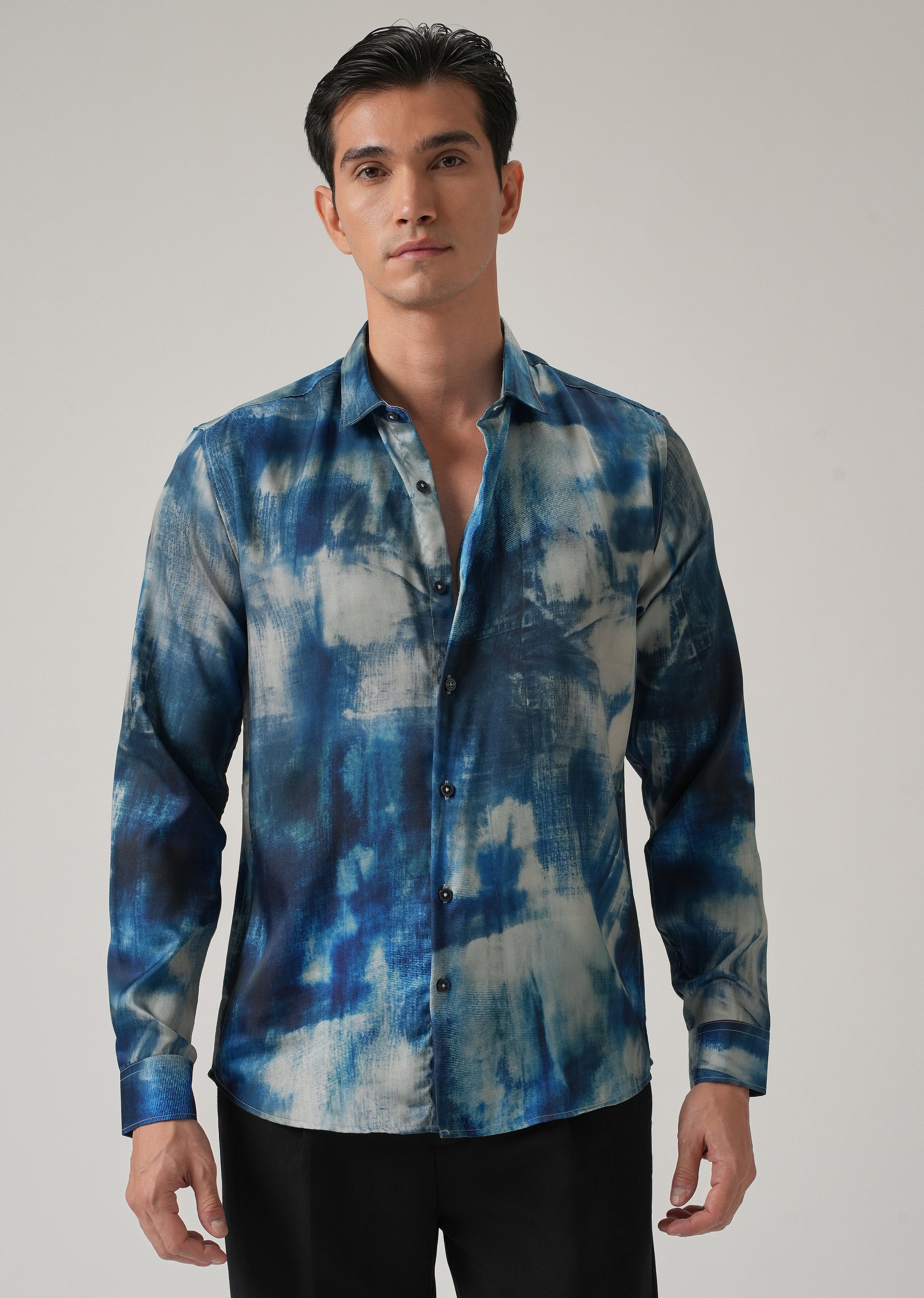 Blue Mist Wash Print Shirt