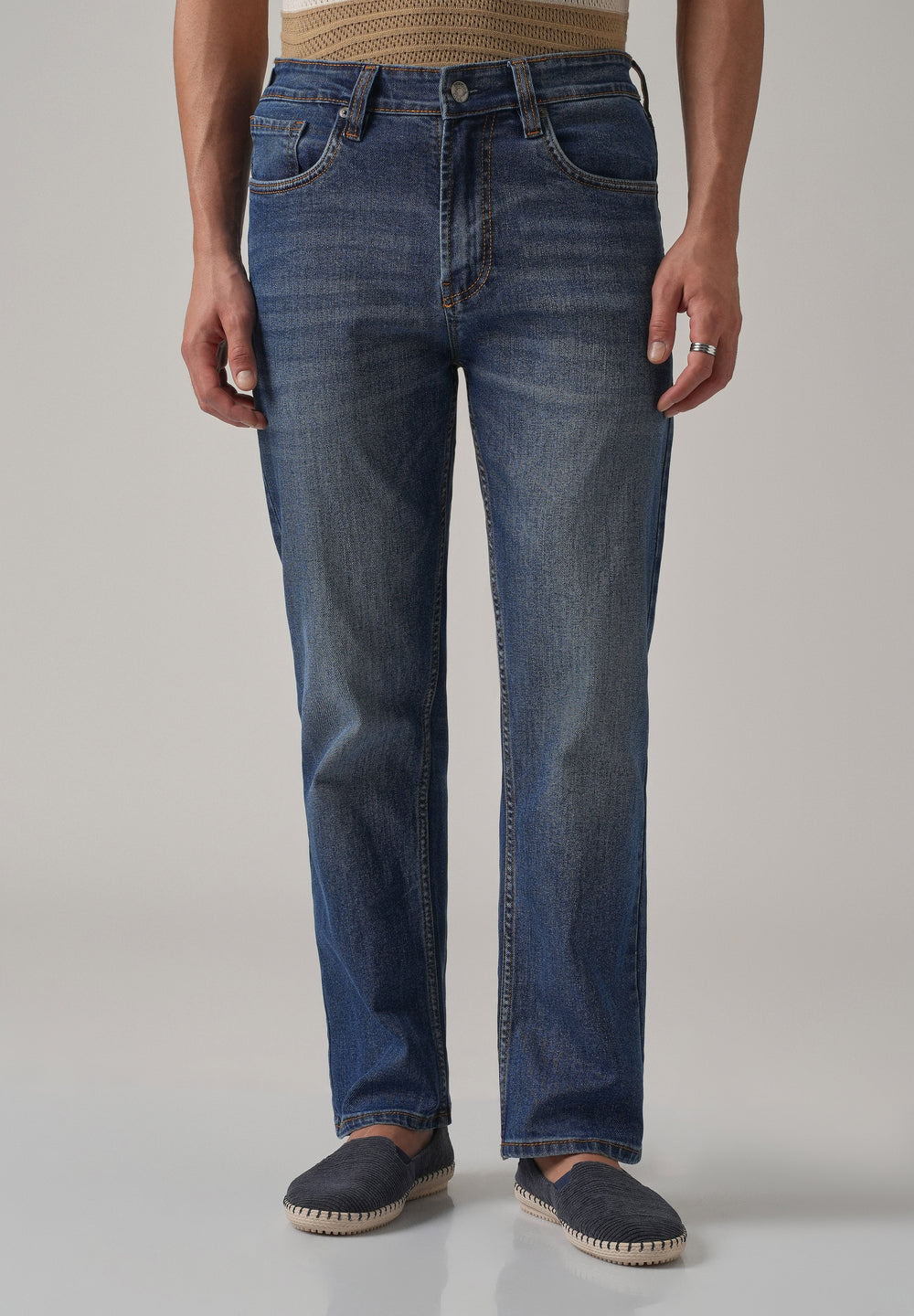 Blue Wash Relaxed Fit Jeans