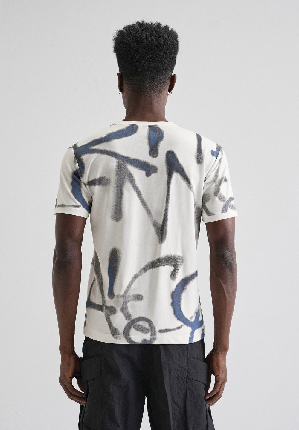 Blue White Printed T-shirt