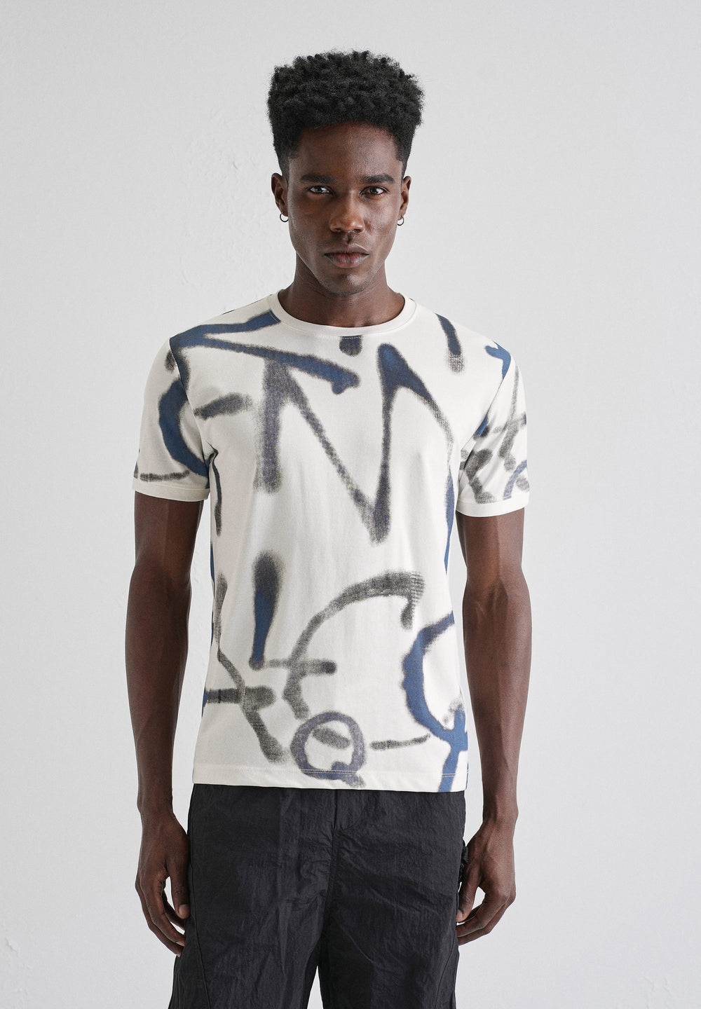 Blue White Printed T-shirt