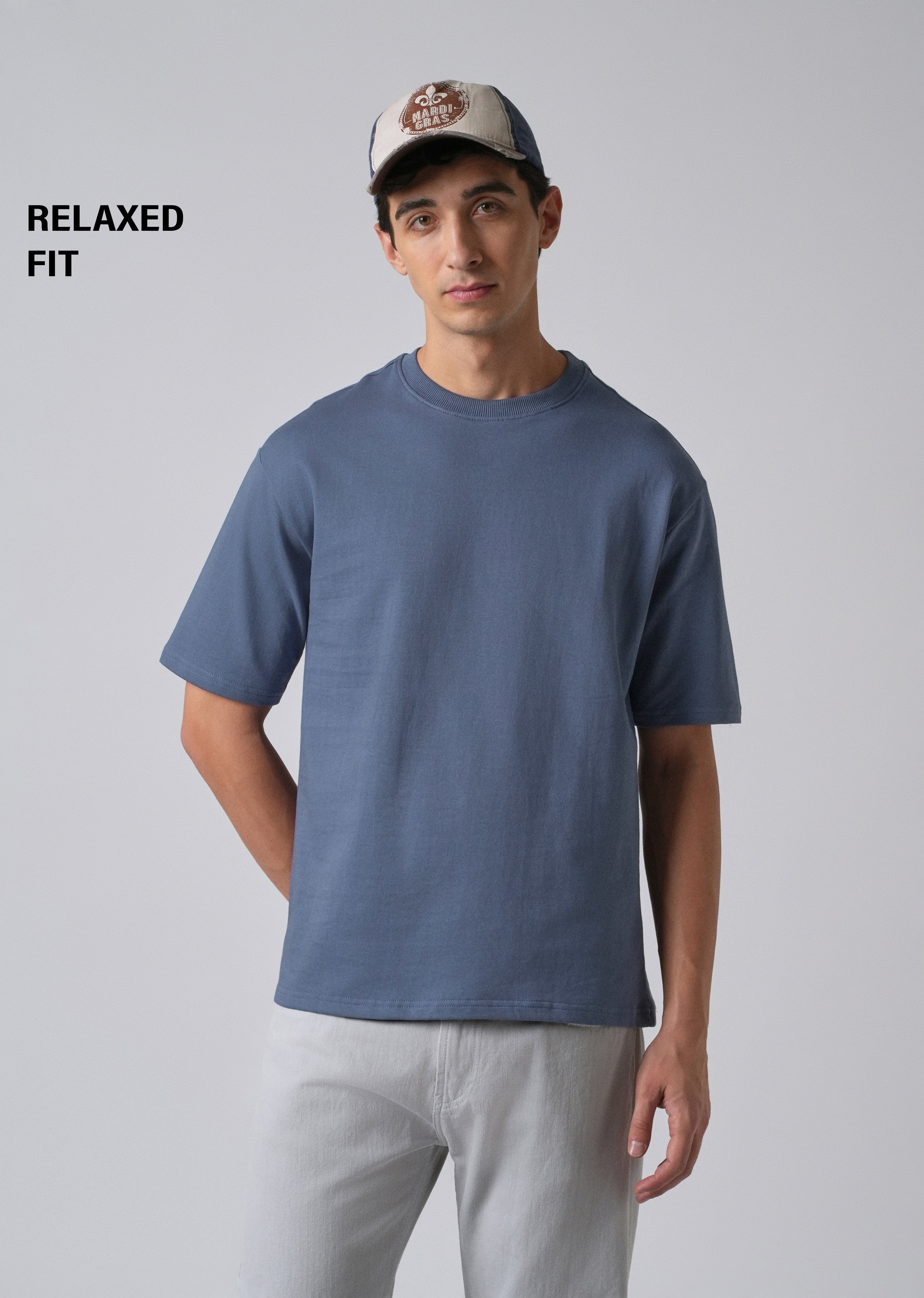 Blue Basic Relaxed Fit T-shirt
