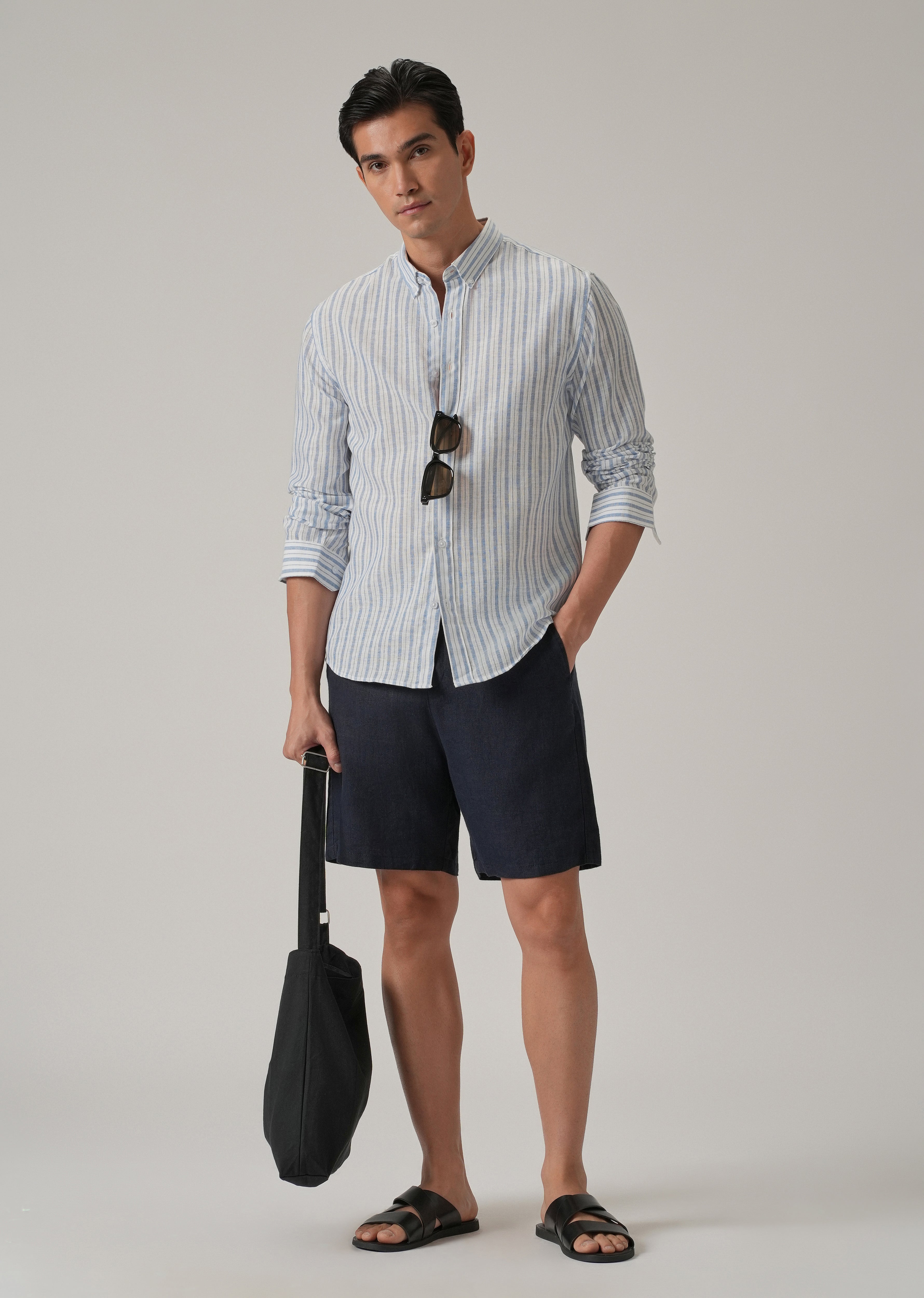 Blue Stripe Linen Shirt