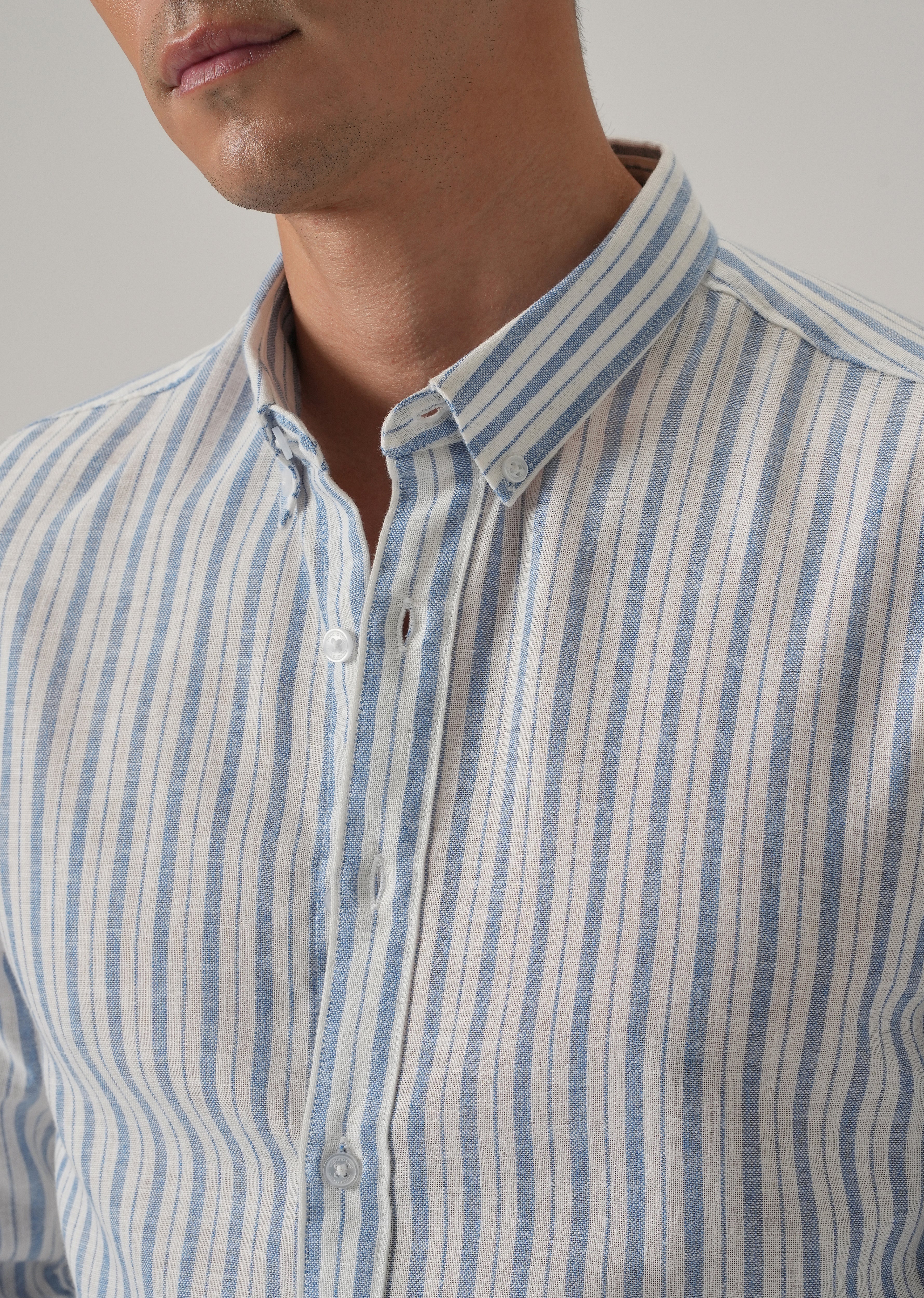 Blue Stripe Linen Shirt