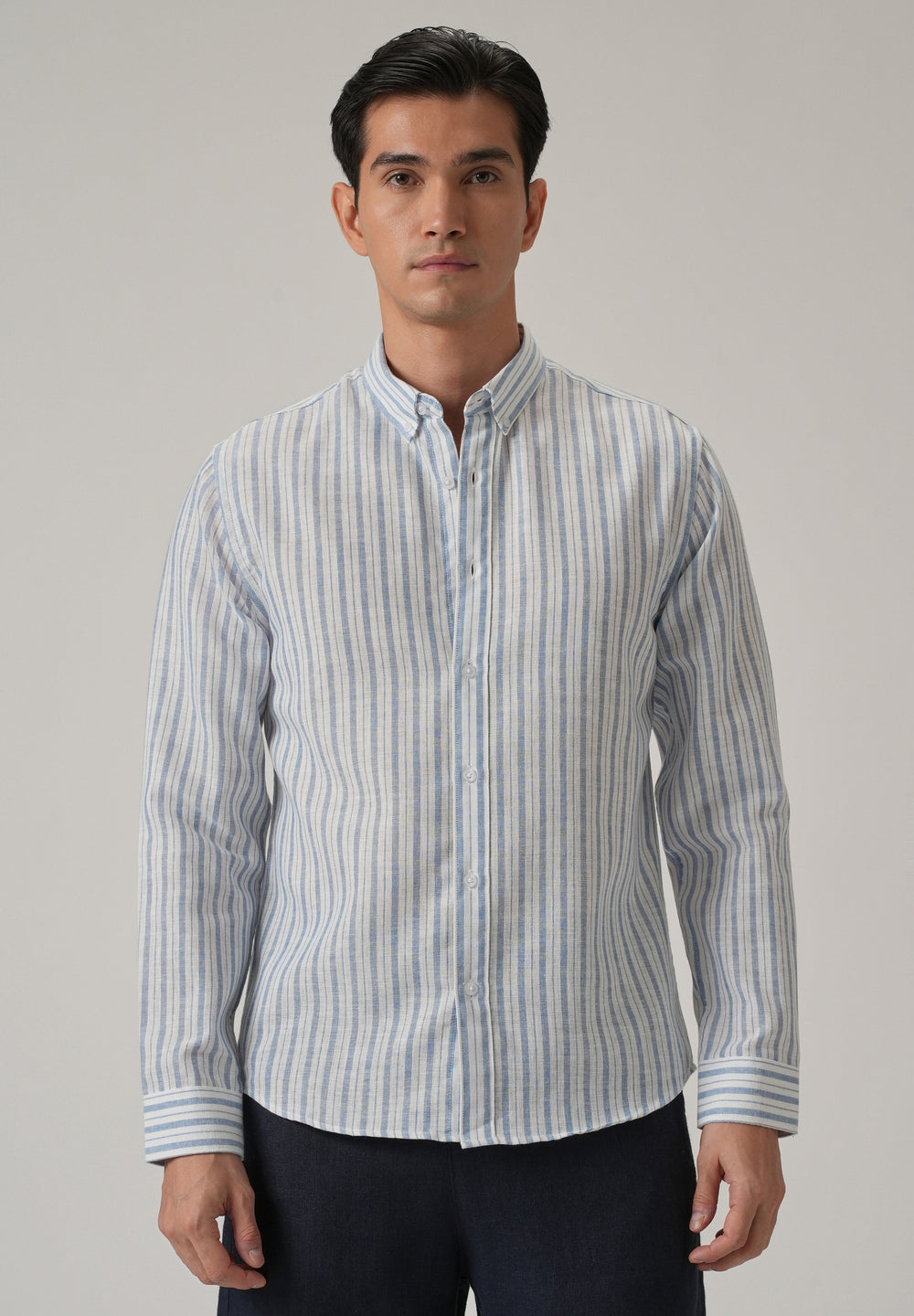 Blue Stripe Linen Shirt