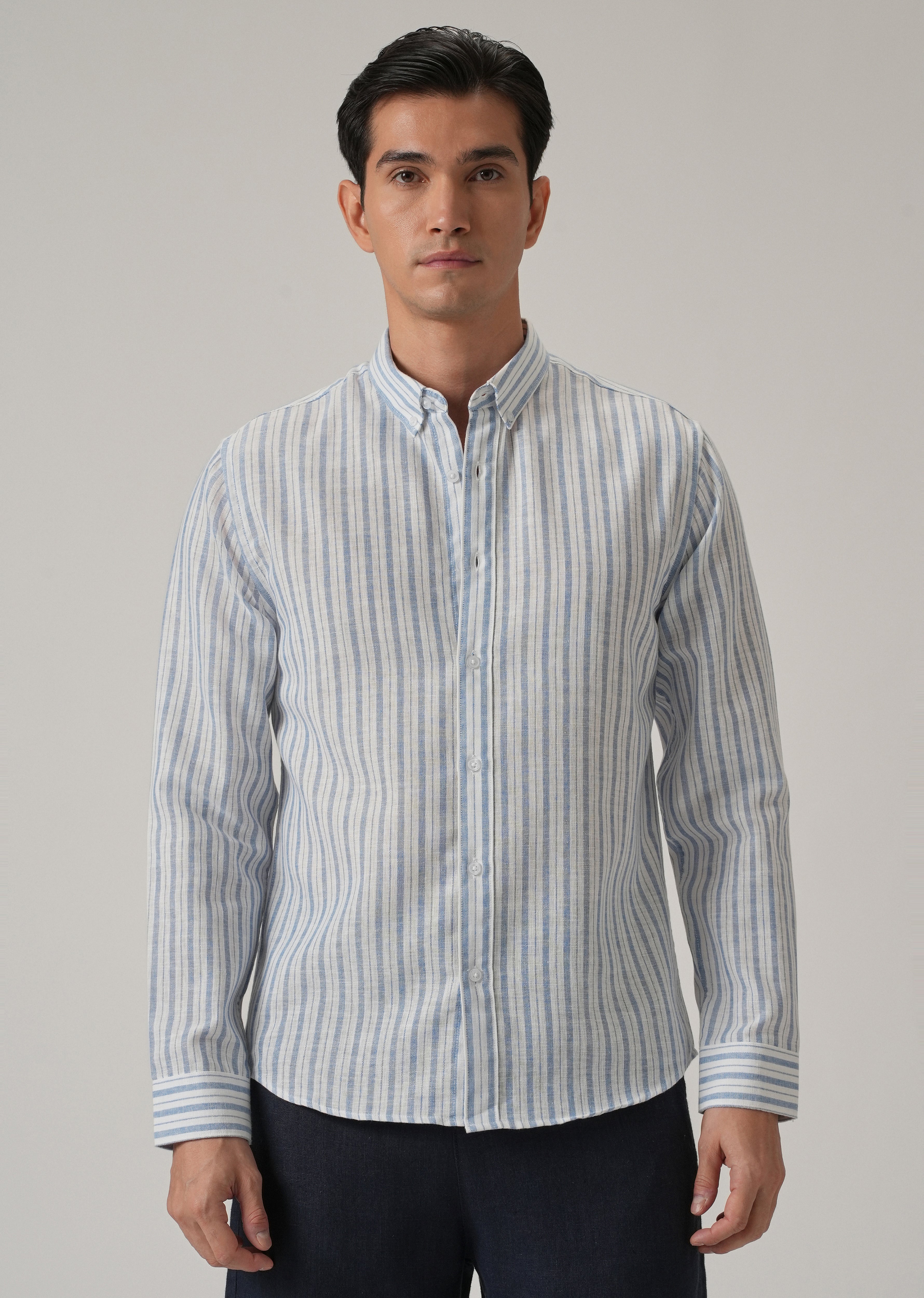 Blue Stripe Linen Shirt