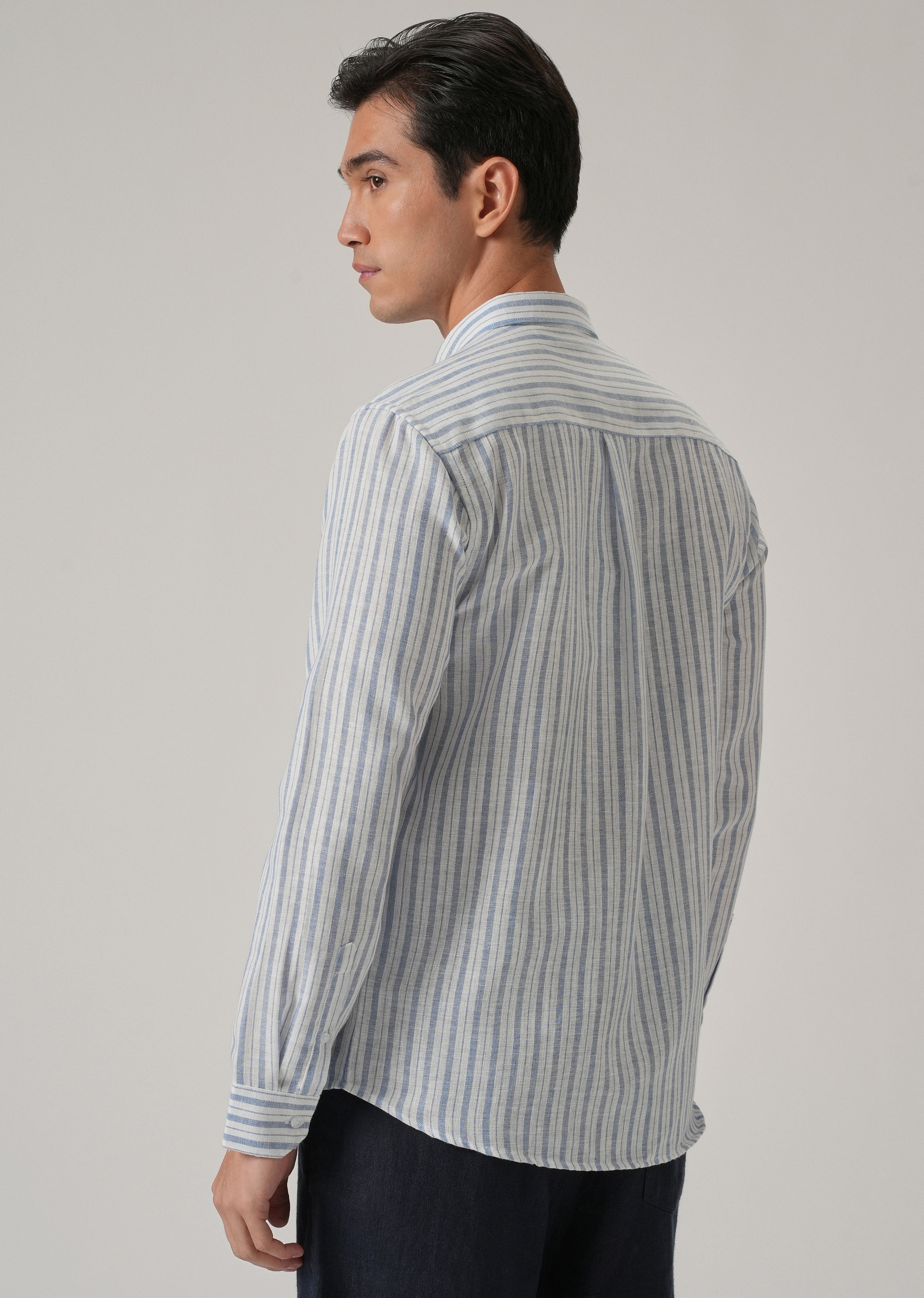 Blue Stripe Linen Shirt