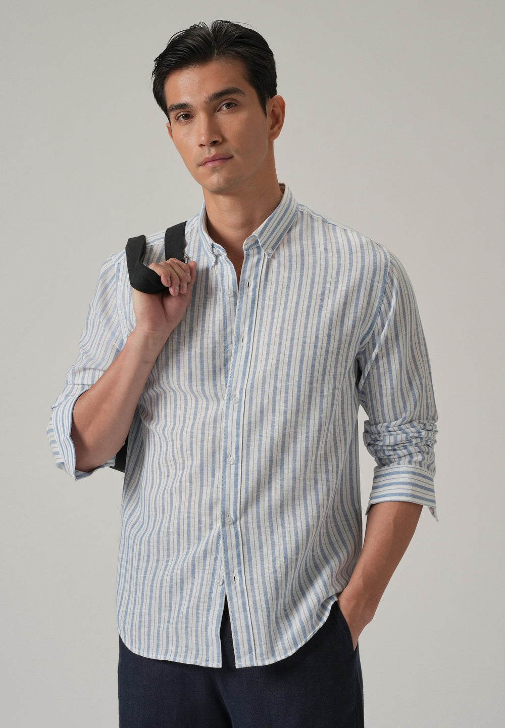 Blue Stripe Linen Shirt