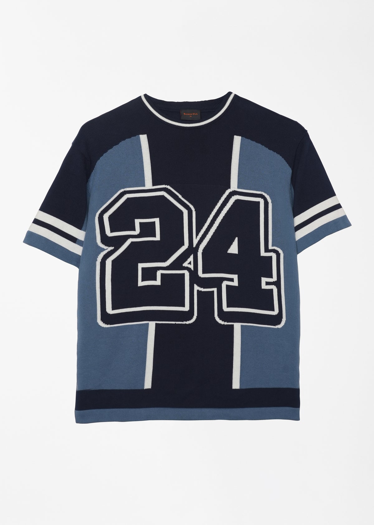 Blue Varsity Jacquard Knit T-shirt