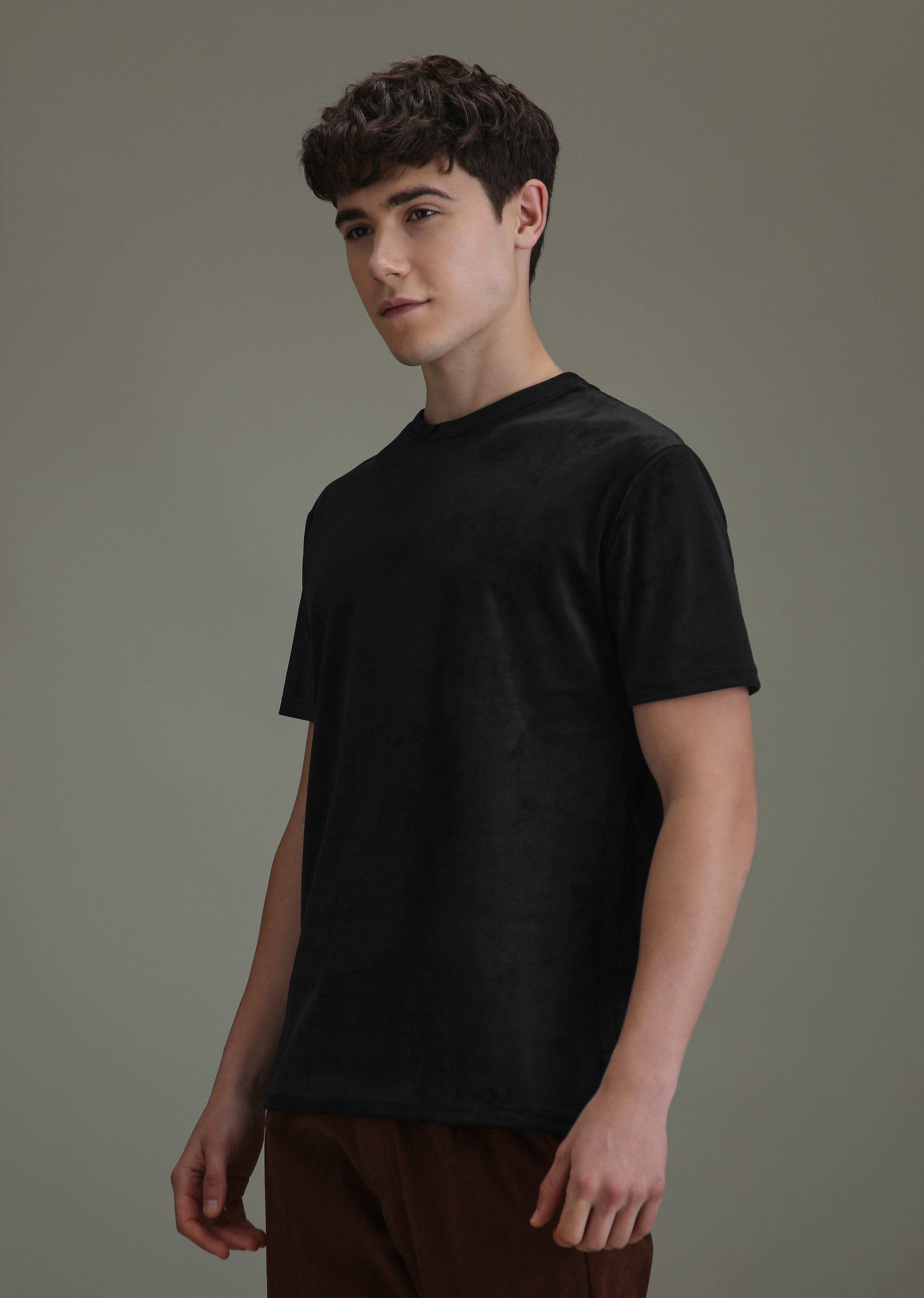 Bold Black Suede T-shirt