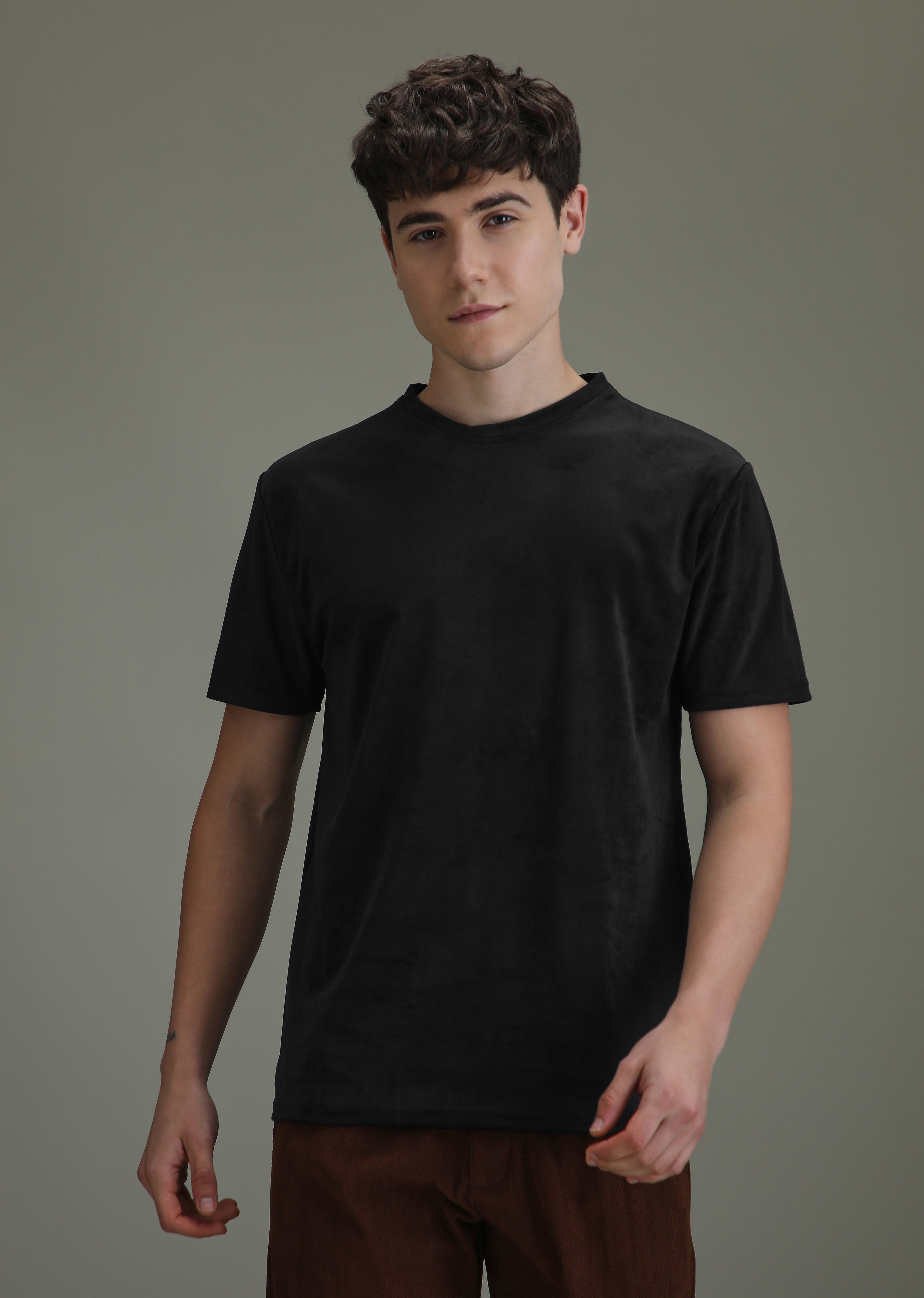 Bold Black Suede T-shirt