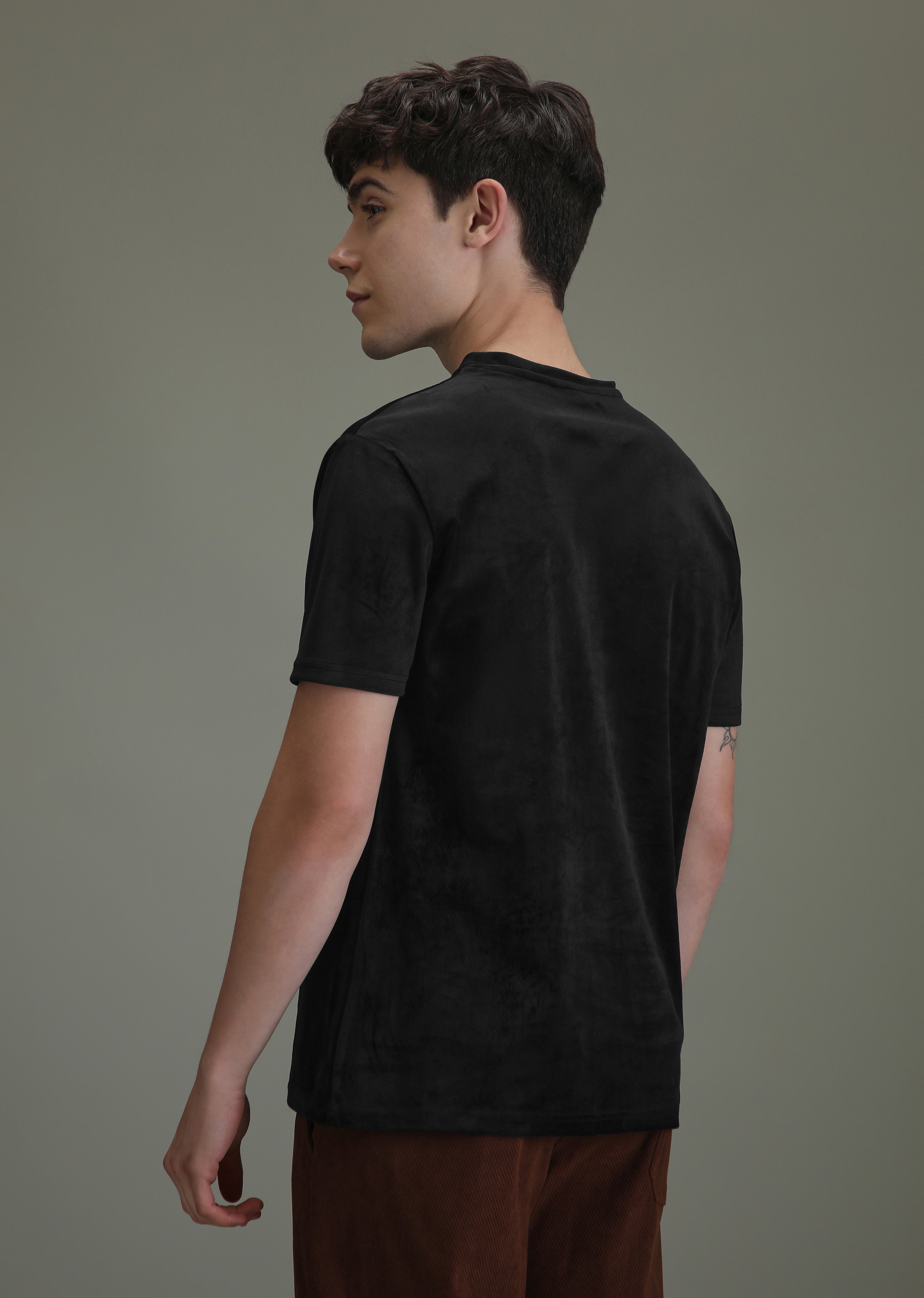 Bold Black Suede T-shirt