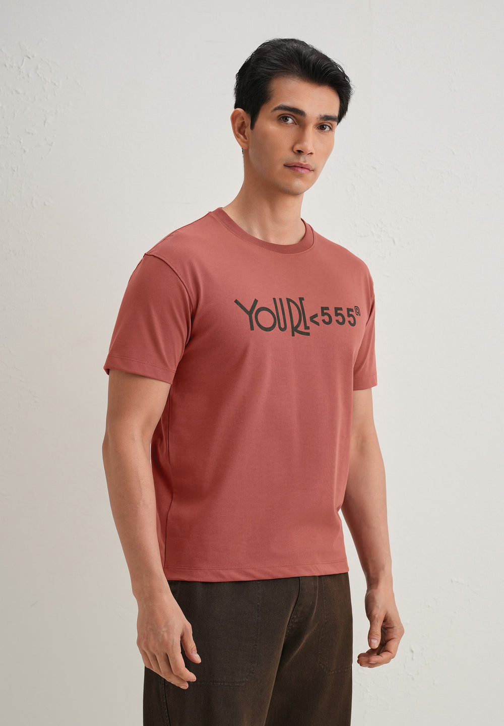 Brick Red Artistic Silhouette Back Print T- Shirt