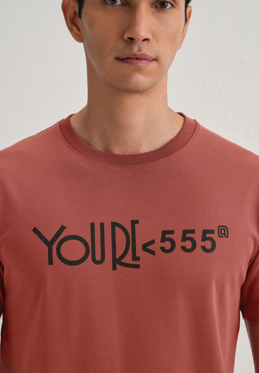 Brick Red Artistic Silhouette Back Print T- Shirt