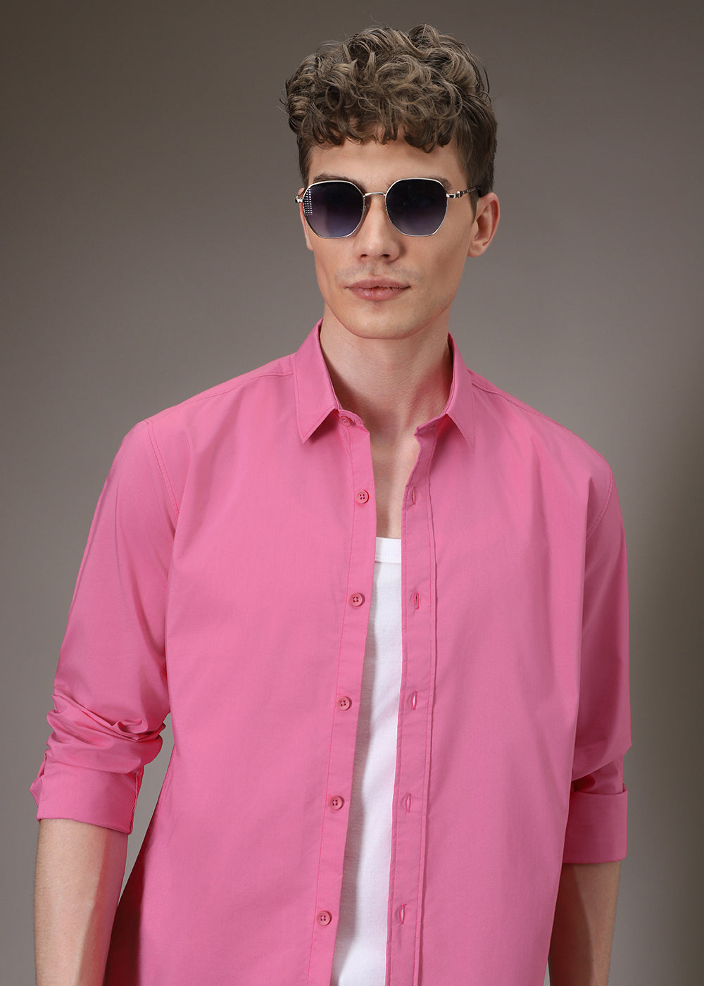 Bright Pink Cotton Shirt