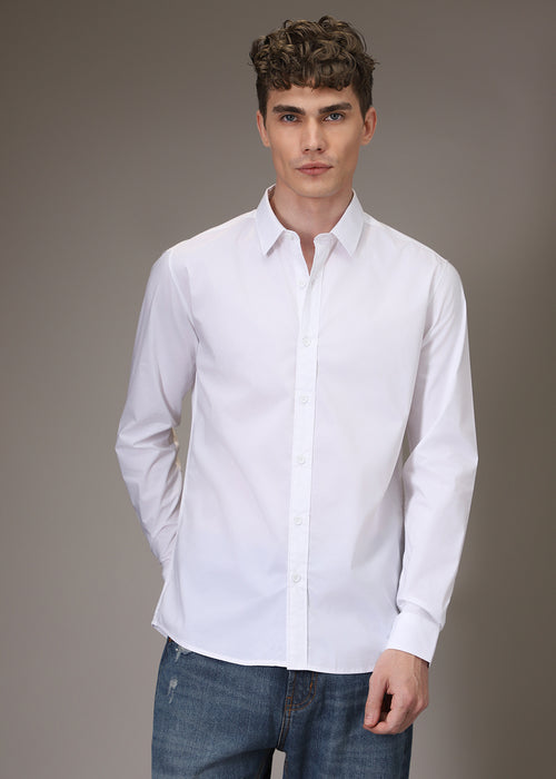 Bright White Cotton Shirt