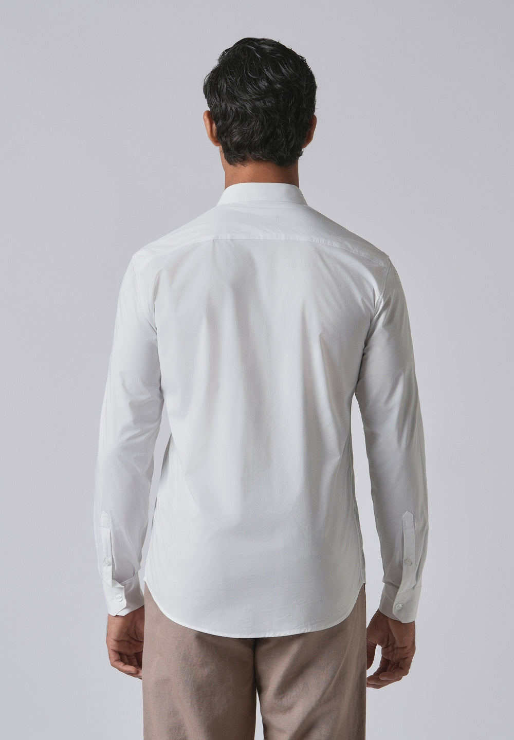 Bright White Plain Cotton Shirt
