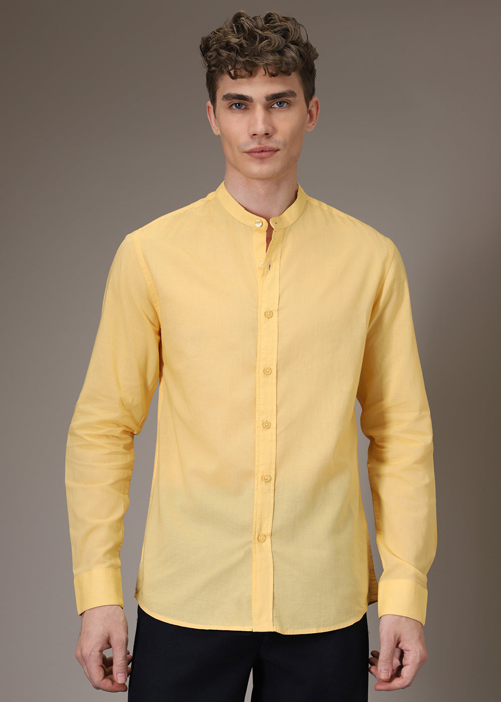 Bright Yellow Cotton Shirt