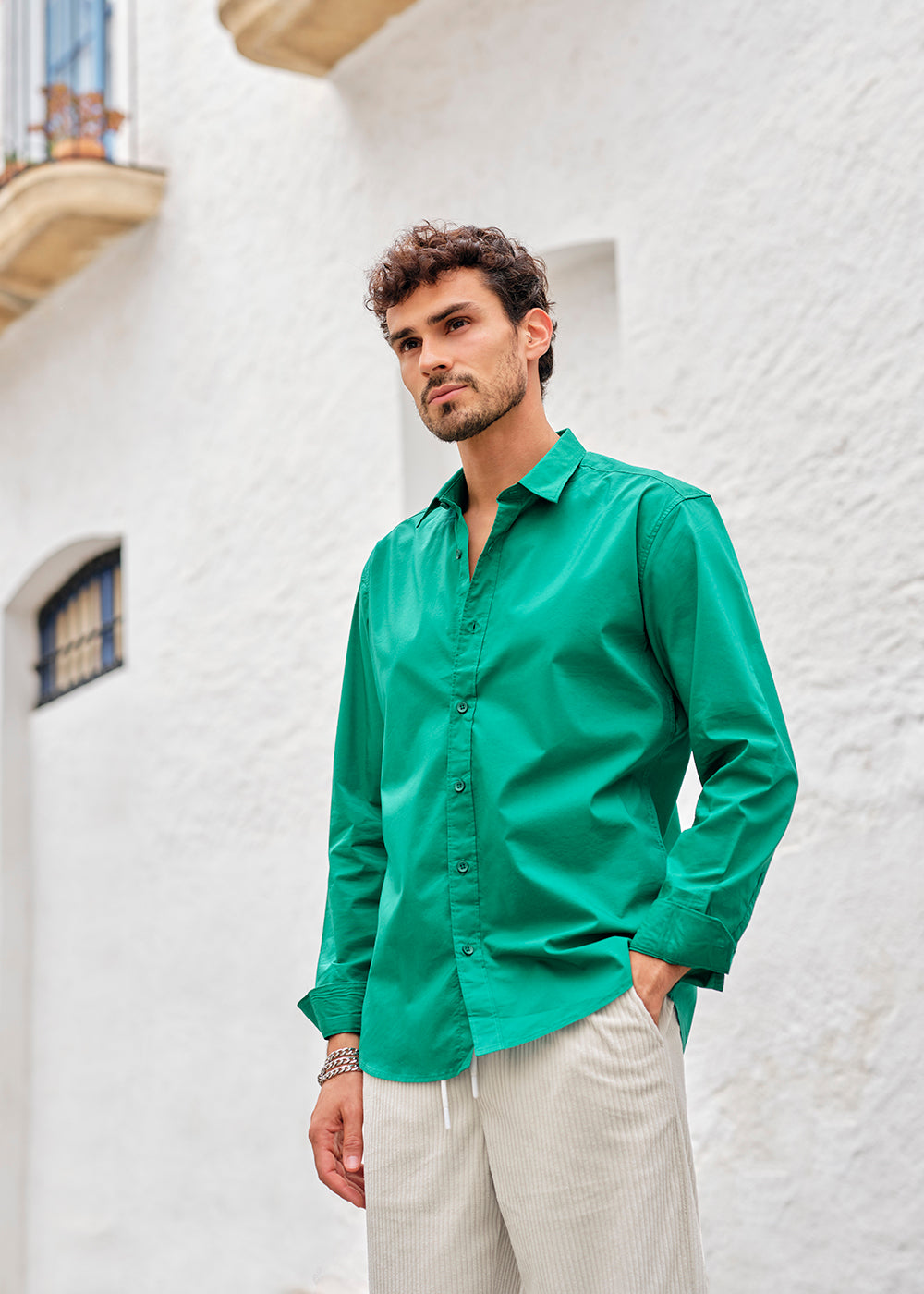 Bright Green Cotton Shirt