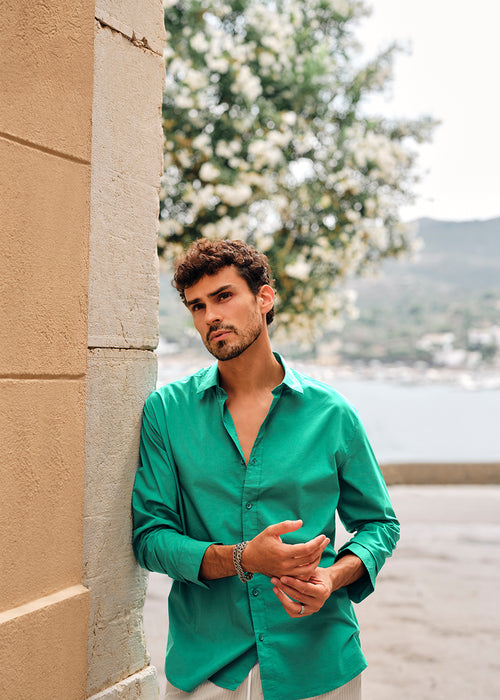 Bright Green Cotton Shirt