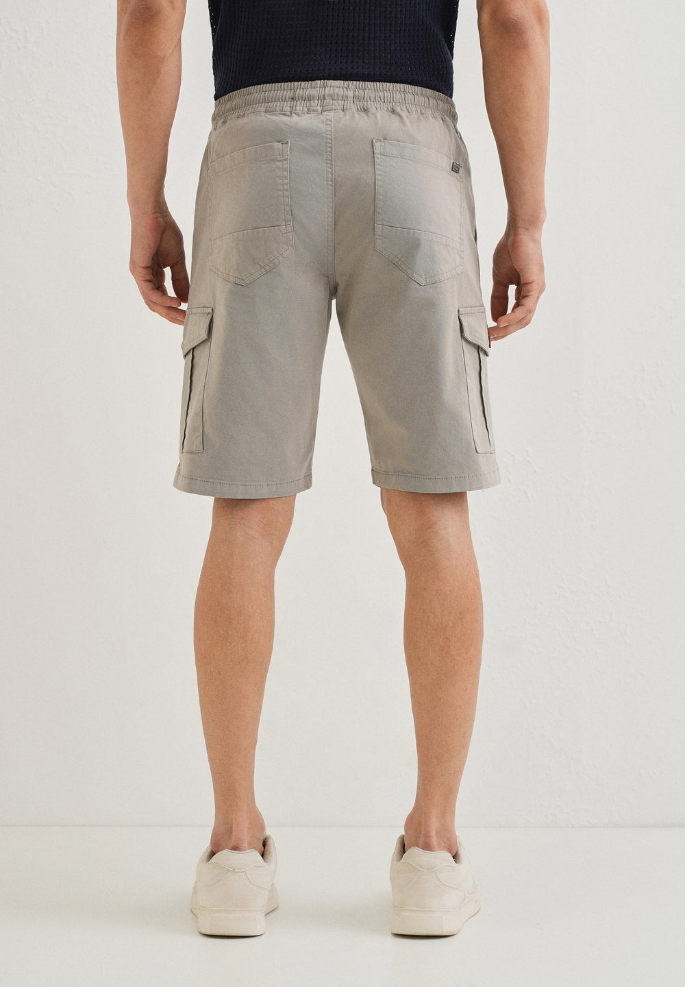 Brocky Grey Cotton Cargo Shorts