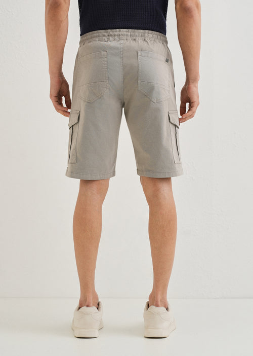 Brocky Grey Cotton Cargo Shorts