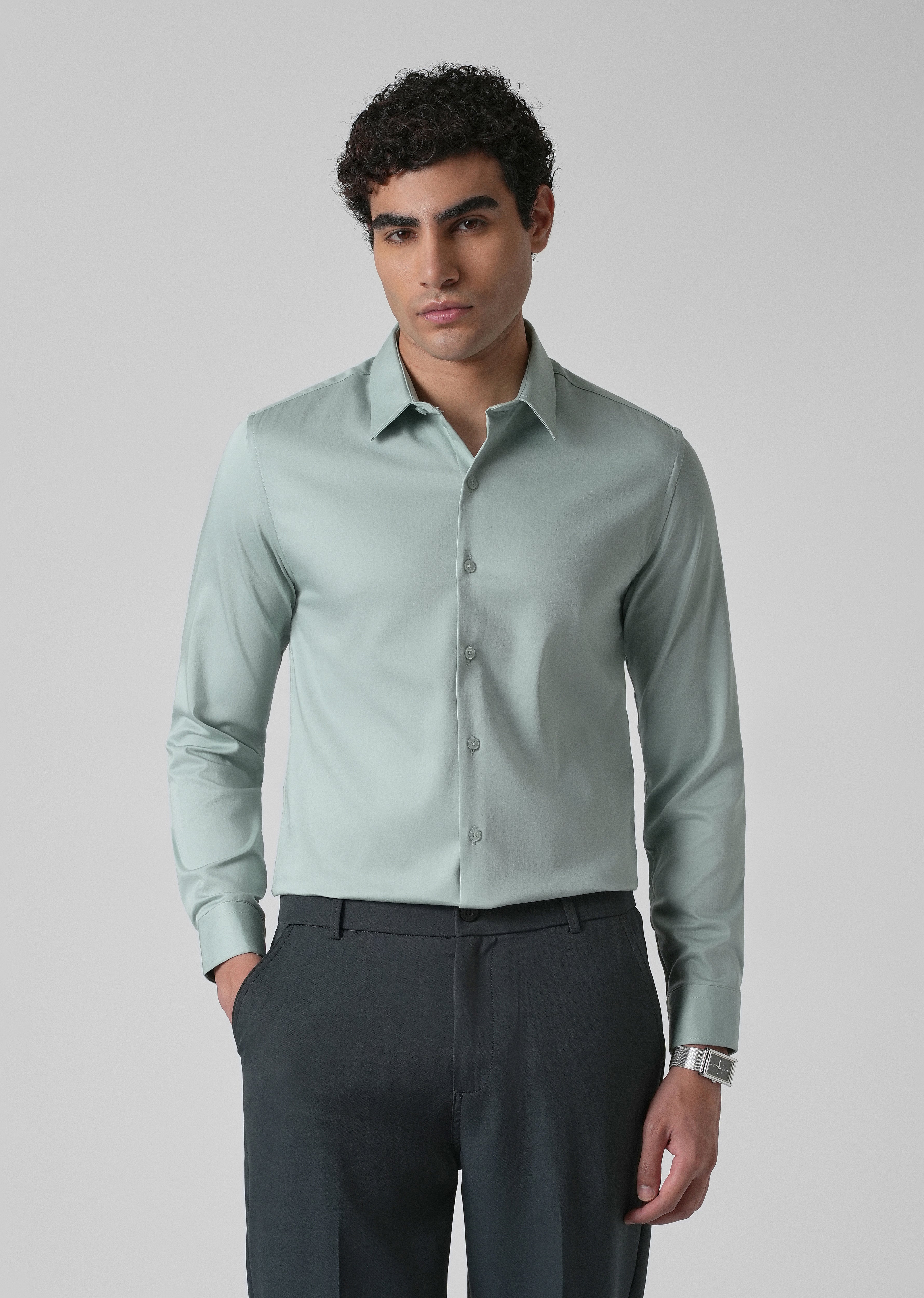 Brook Green Plain Satin Shirt