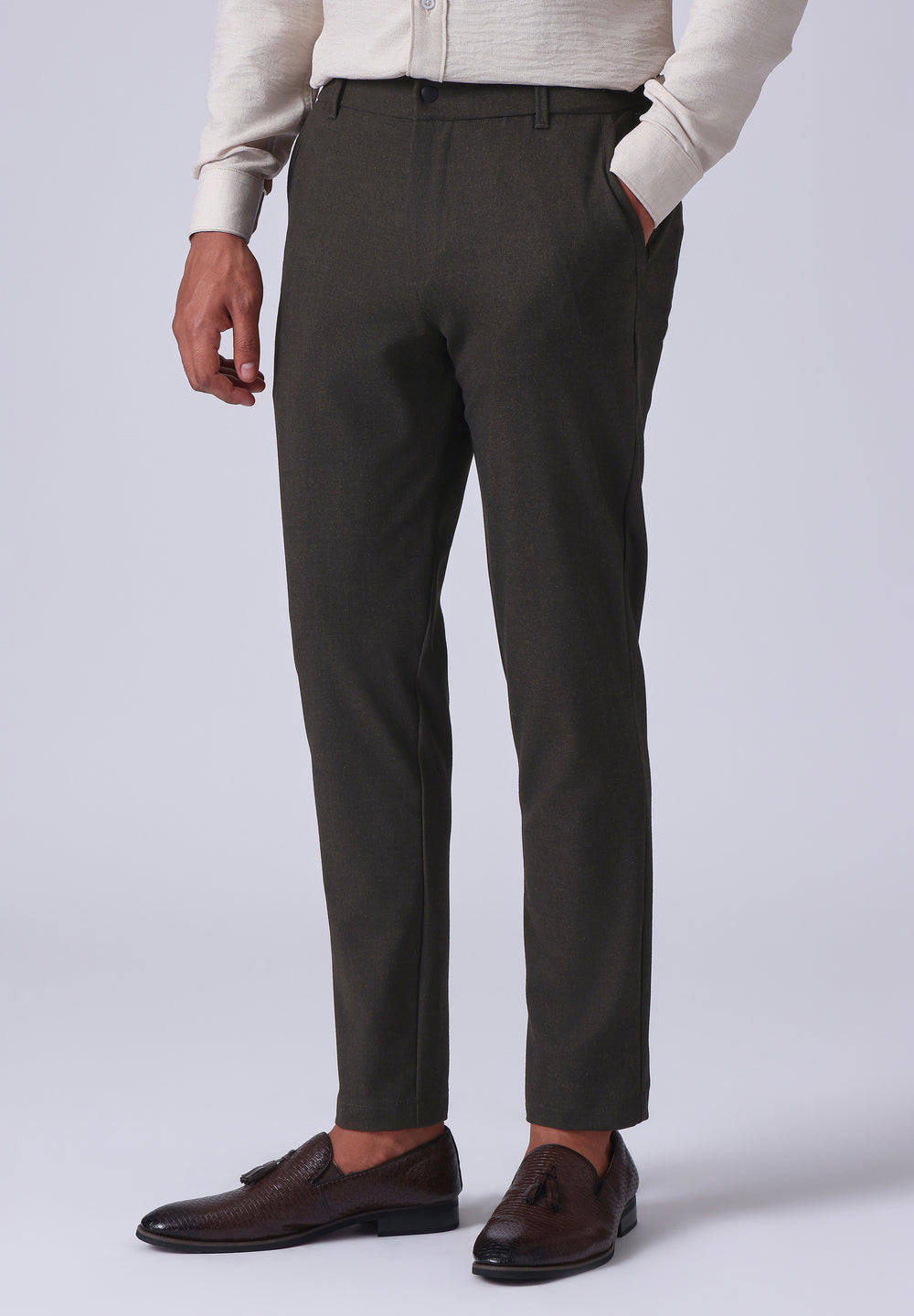 Brown 8 Way Stretch Trousers