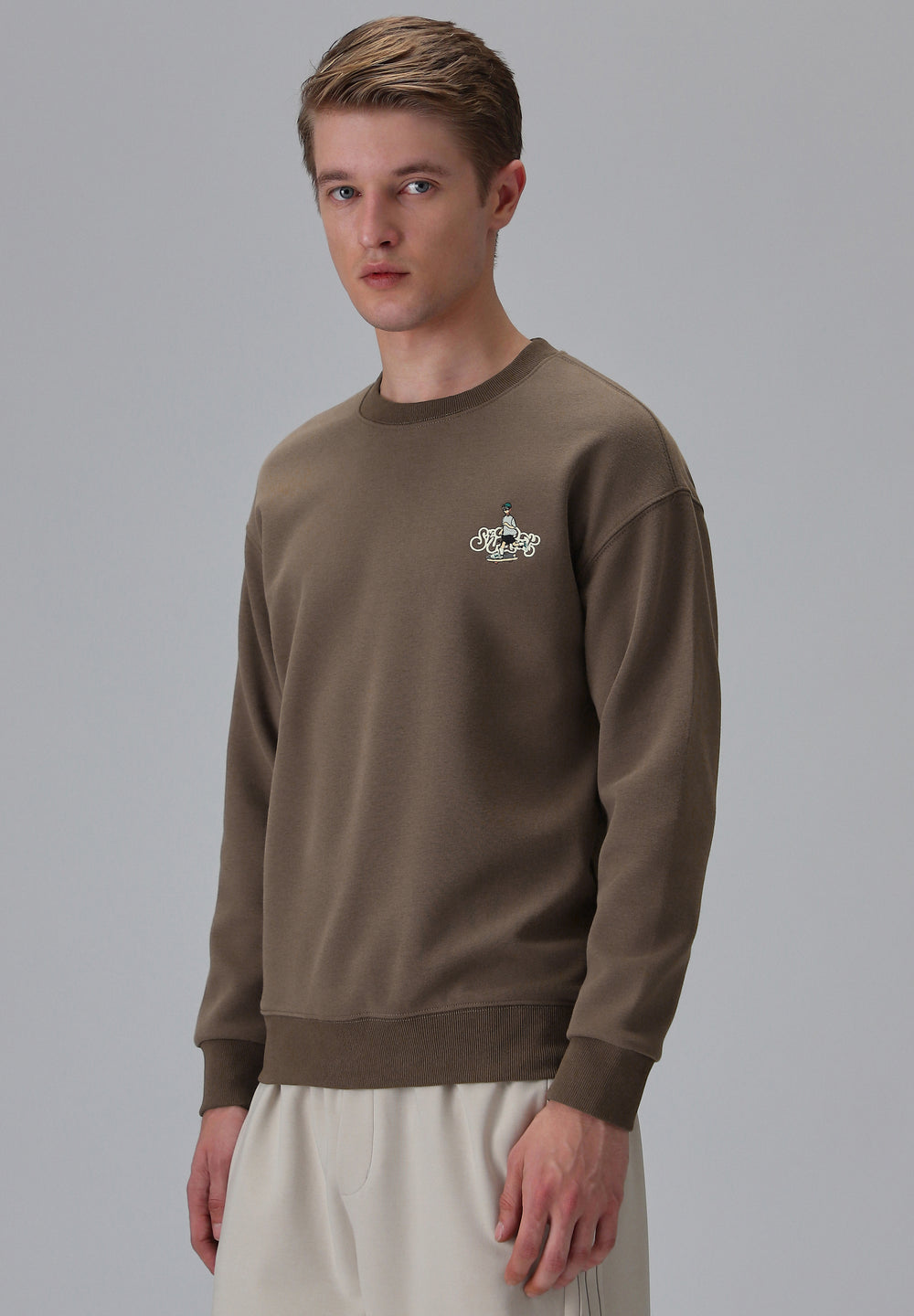 Brown Back Emboss Sweatshirt