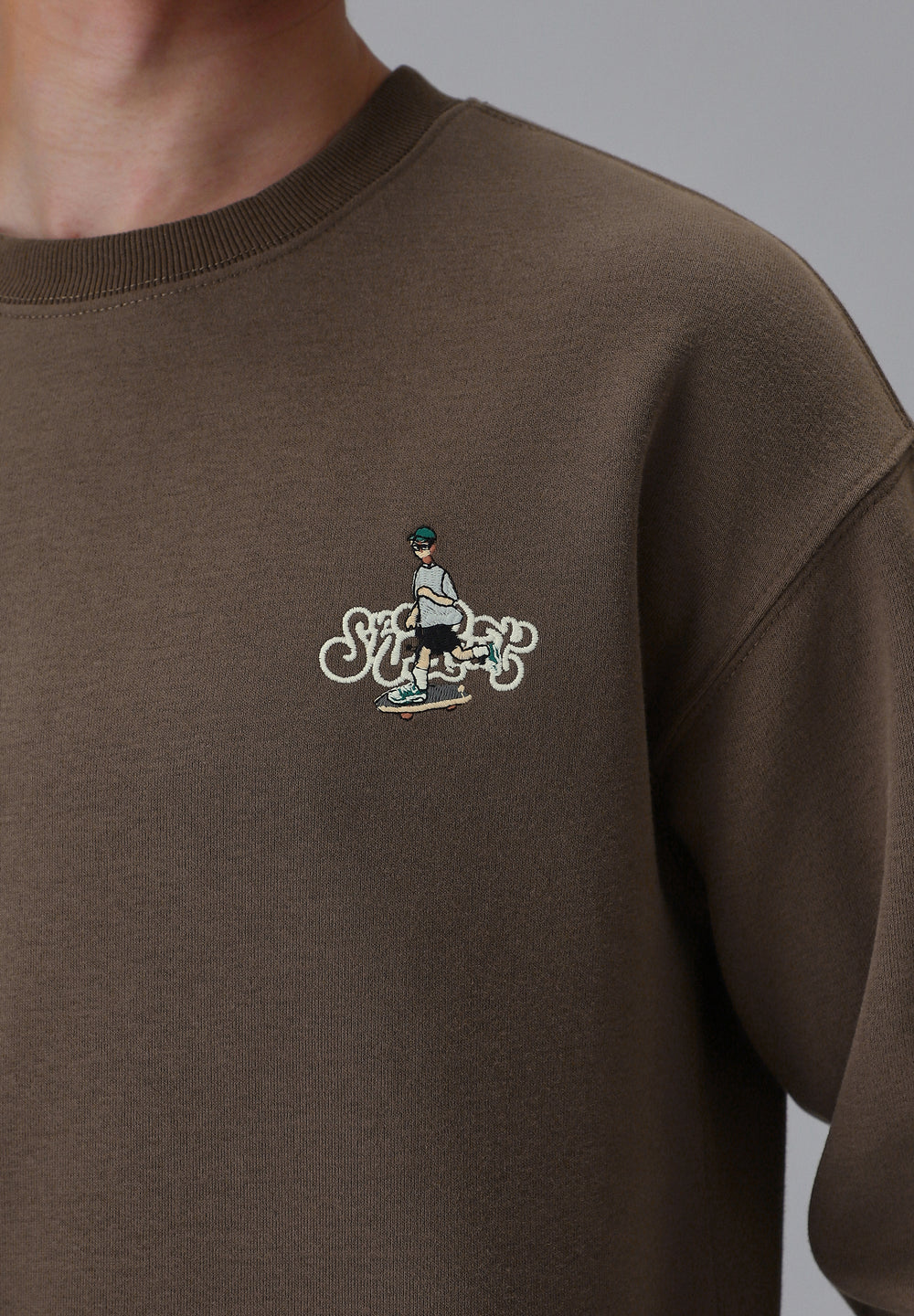 Brown Back Emboss Sweatshirt
