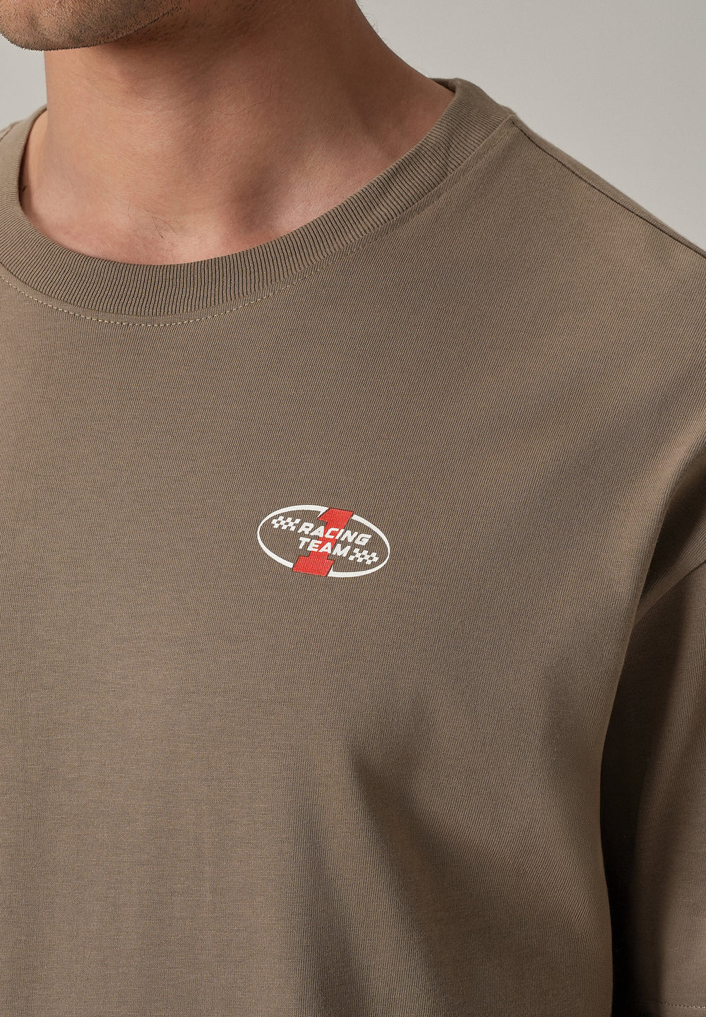 Brown Back Print Oversized T-shirt