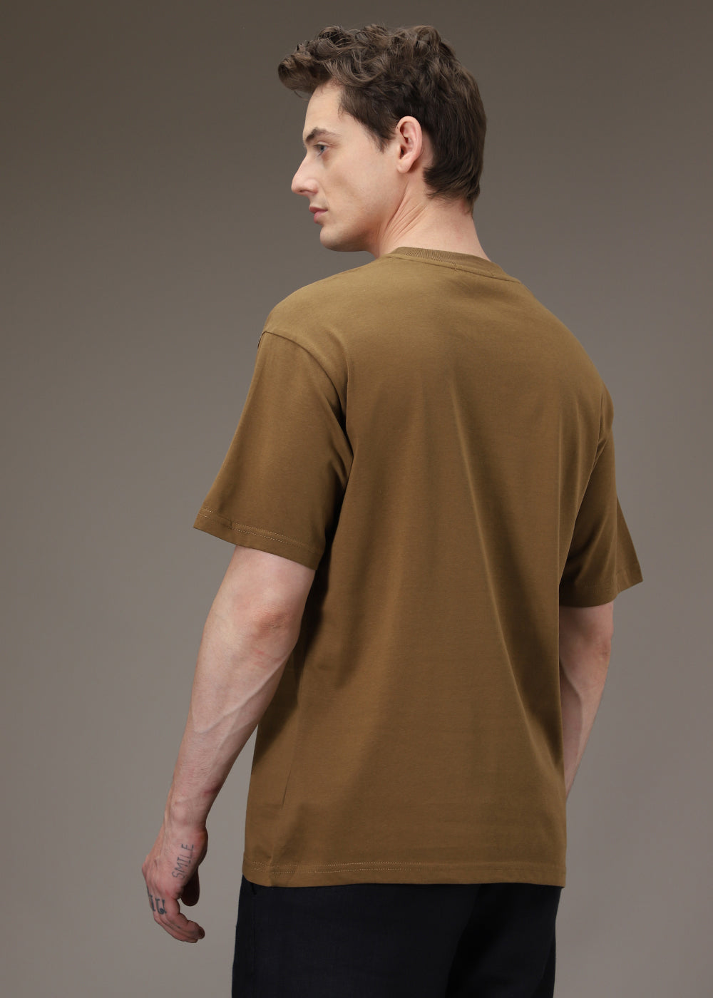 Brown Basic Oversized T-shirt