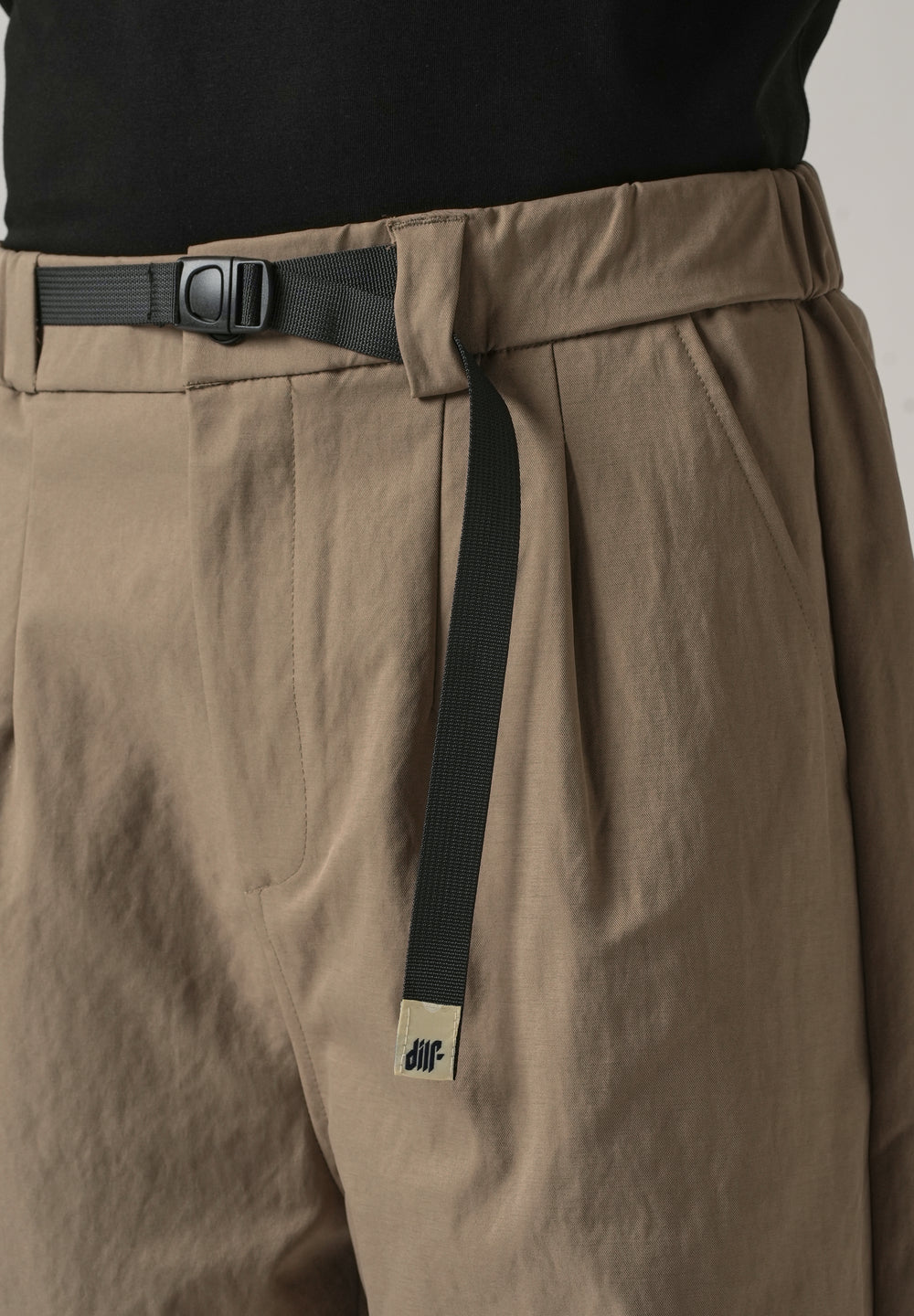 Brown Twill Belt Relaxed Fit Pant