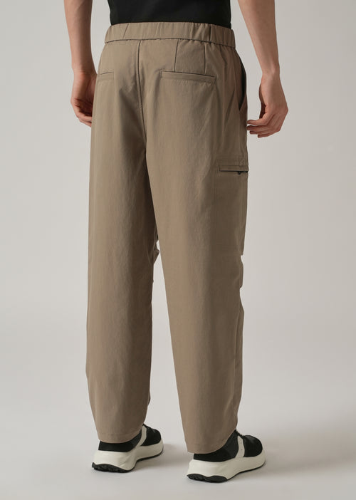 Brown Twill Belt Relaxed Fit Pant