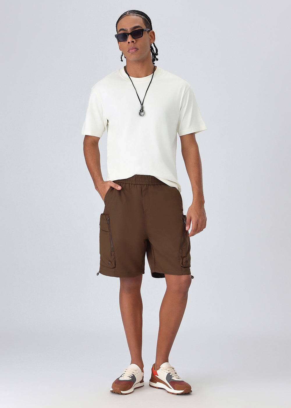 Brown Cargo Pocket Shorts