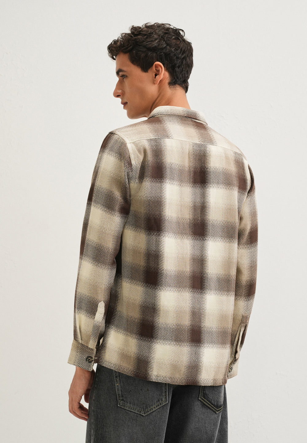 Brown Checked Overshirt